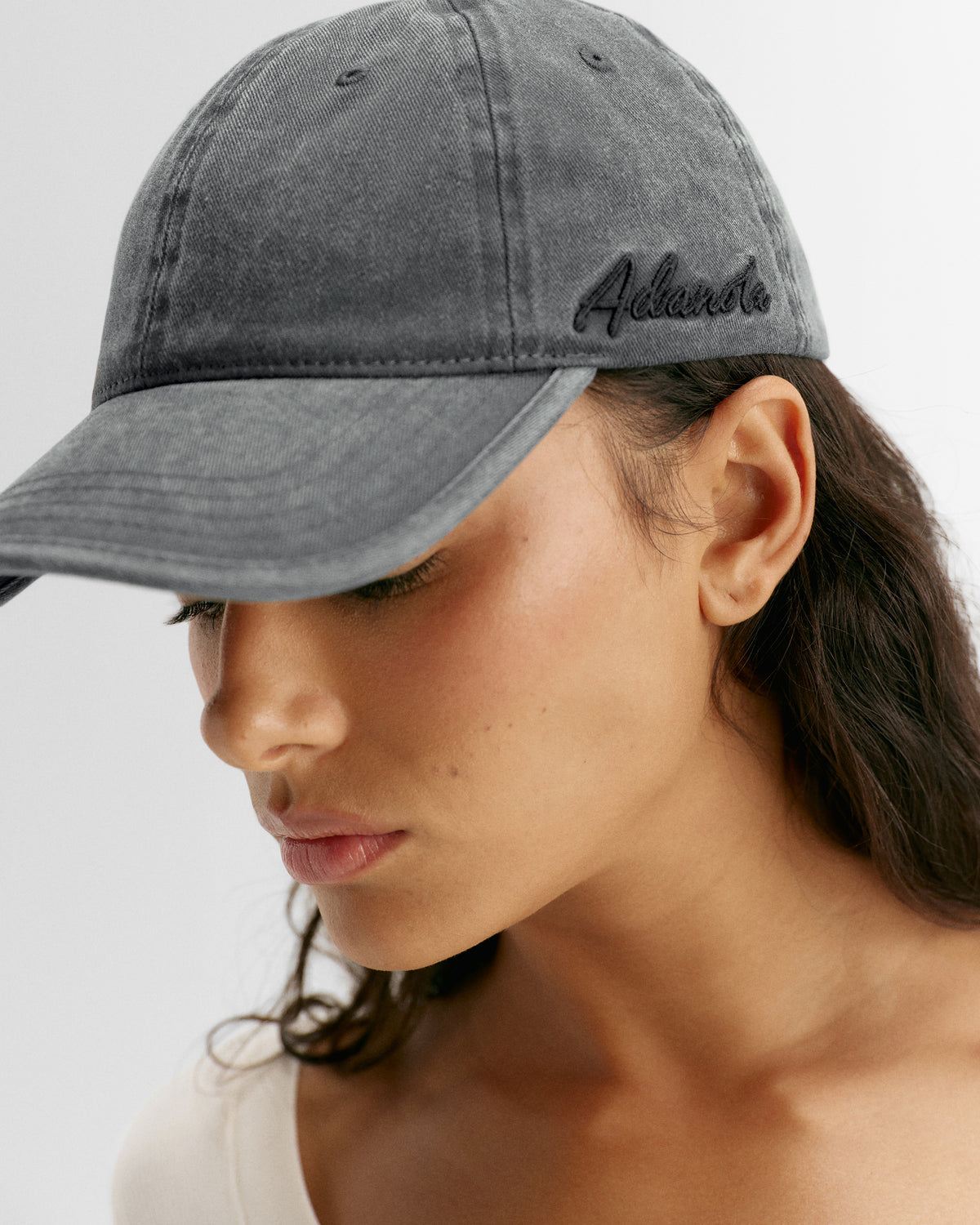 Adanola Script Washed Cap - Graphite Grey