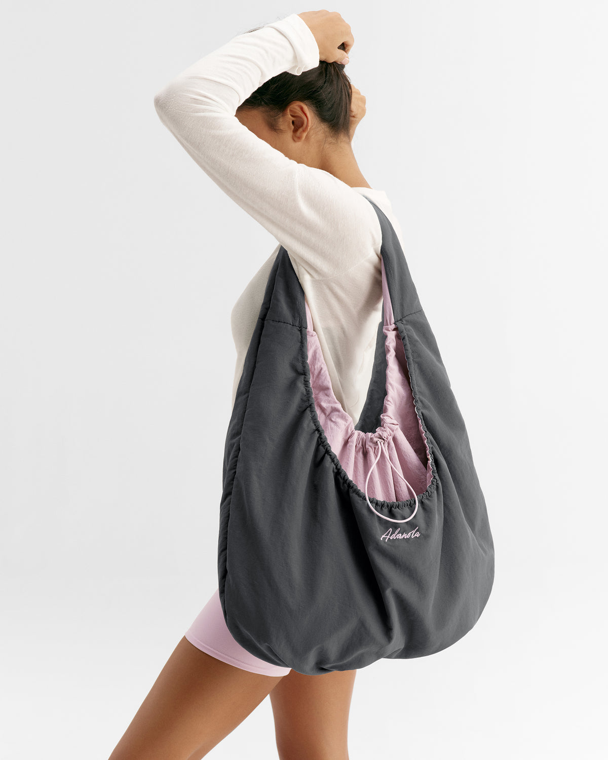 Nylon Double Layer Bag - Graphite Grey
