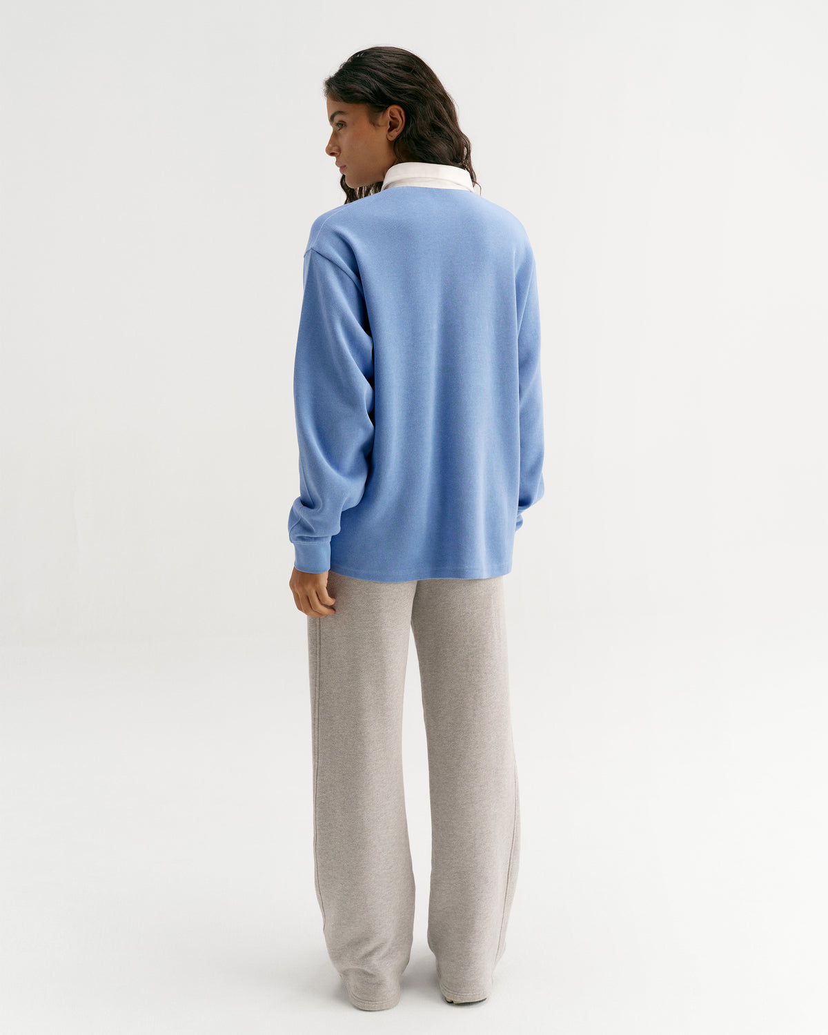Oversized Rugby Top - Blossom Blue