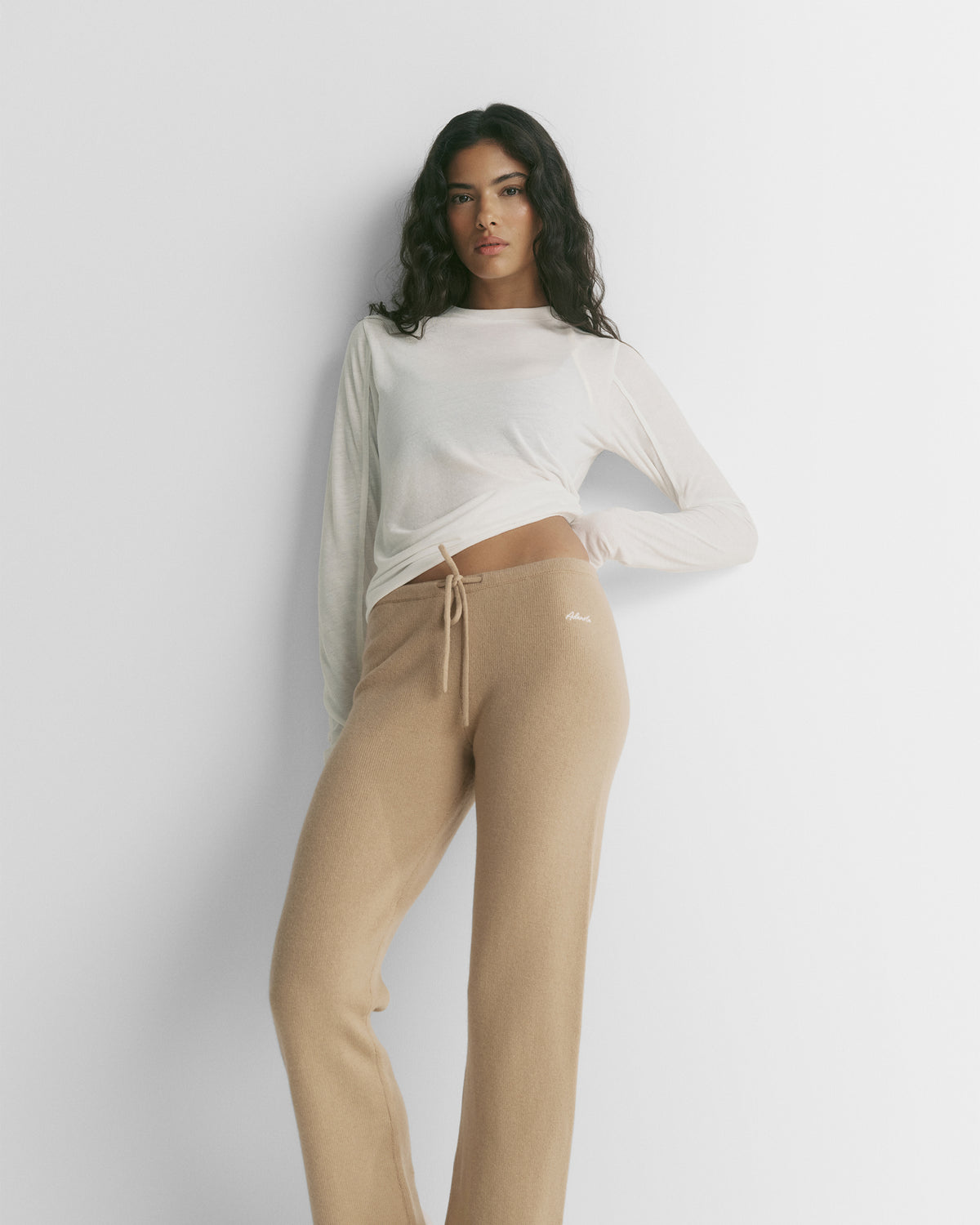 Sheer Long Sleeve Top - White