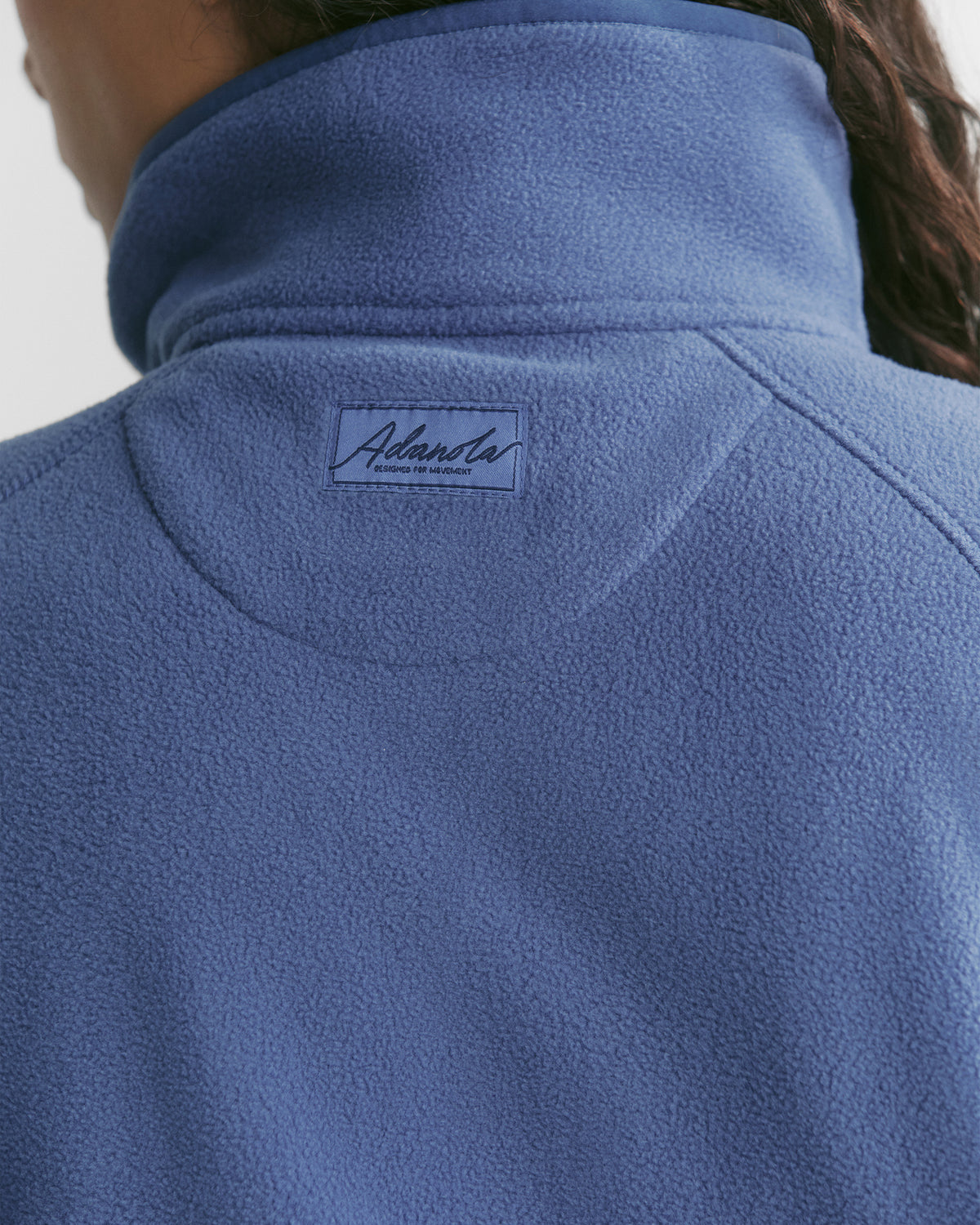 Funnel Neck Polar Fleece - Denim Blue