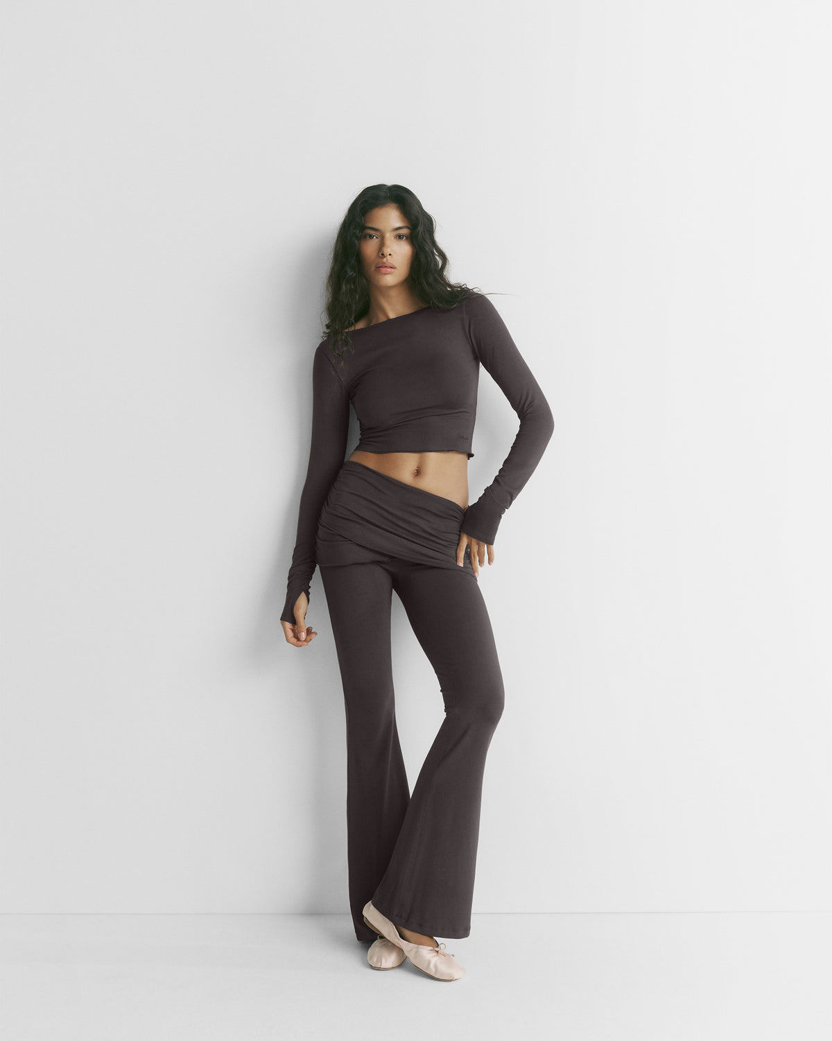 Modal Soft Overlay Trousers - Coffee Bean
