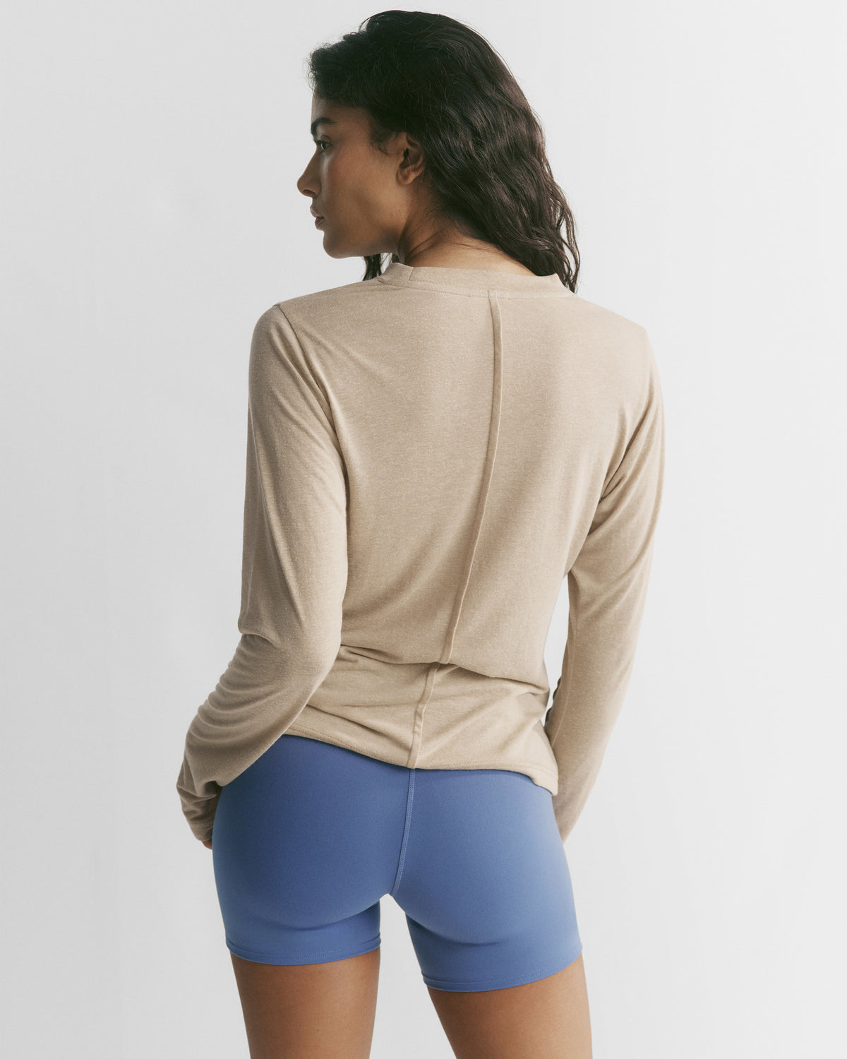 Sheer Long Sleeve Top - Warm Beige