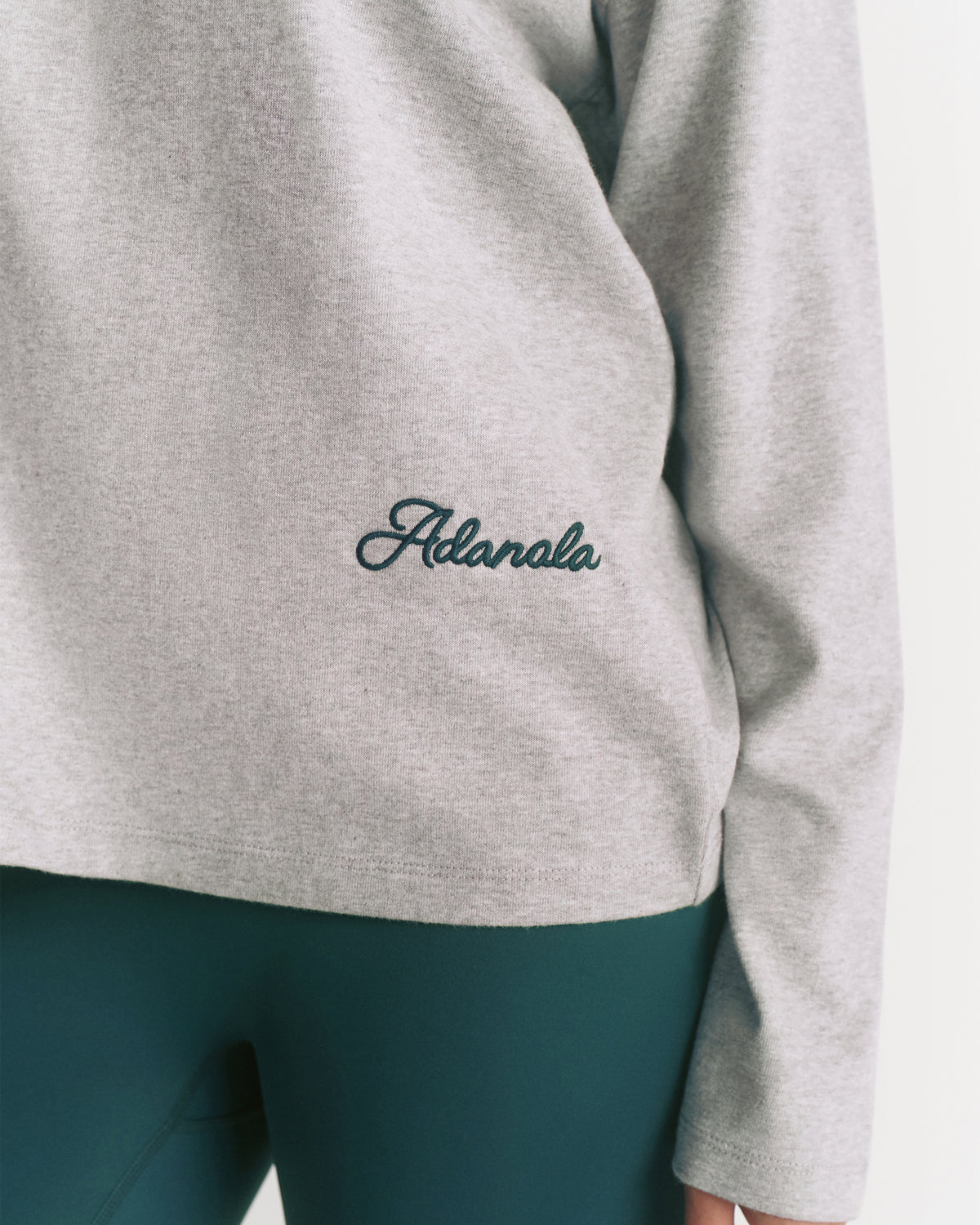 Oversized Drop Shoulder Long Sleeve T-shirt - Heather Grey