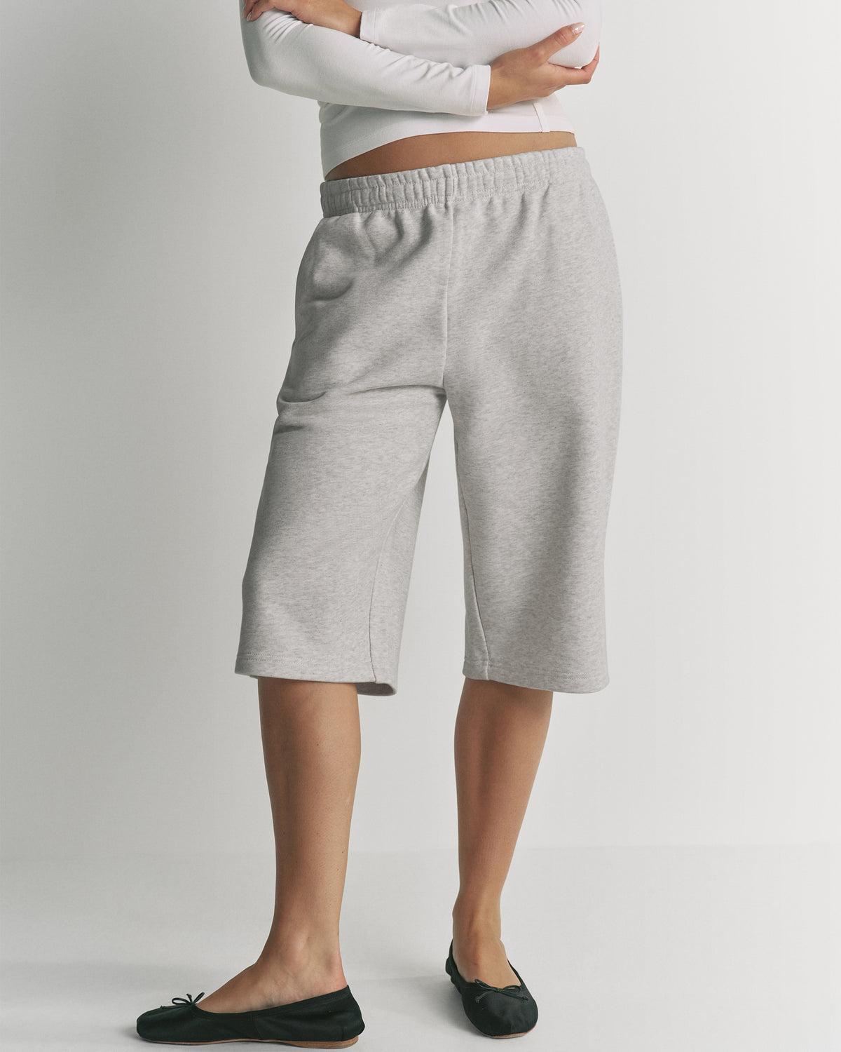 Bermuda Sweat Shorts - Light Grey Melange