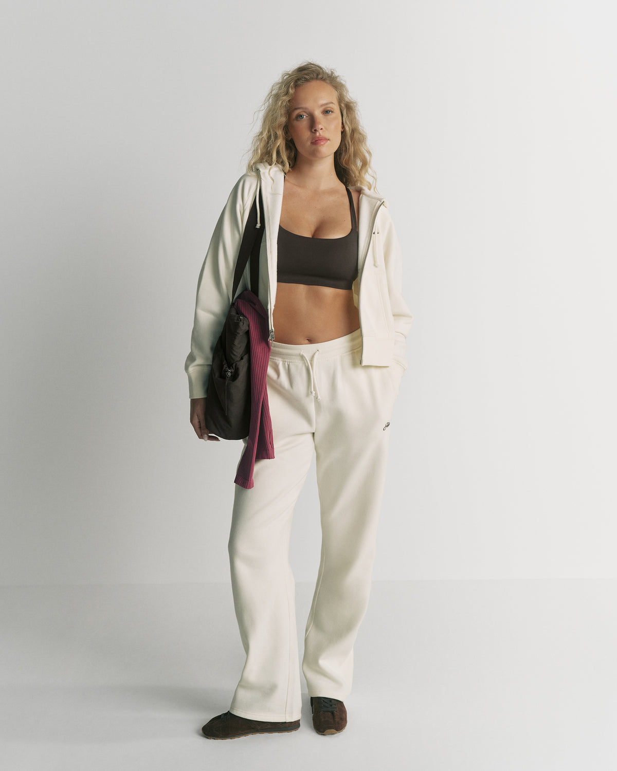 Studio Relaxed Zip Through Hoodie - Marshmallow White