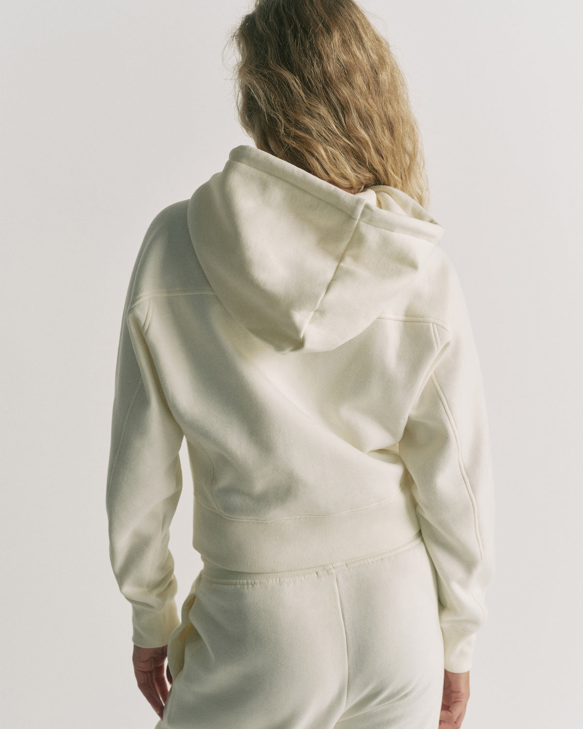 Studio Relaxed Zip Through Hoodie - Marshmallow White