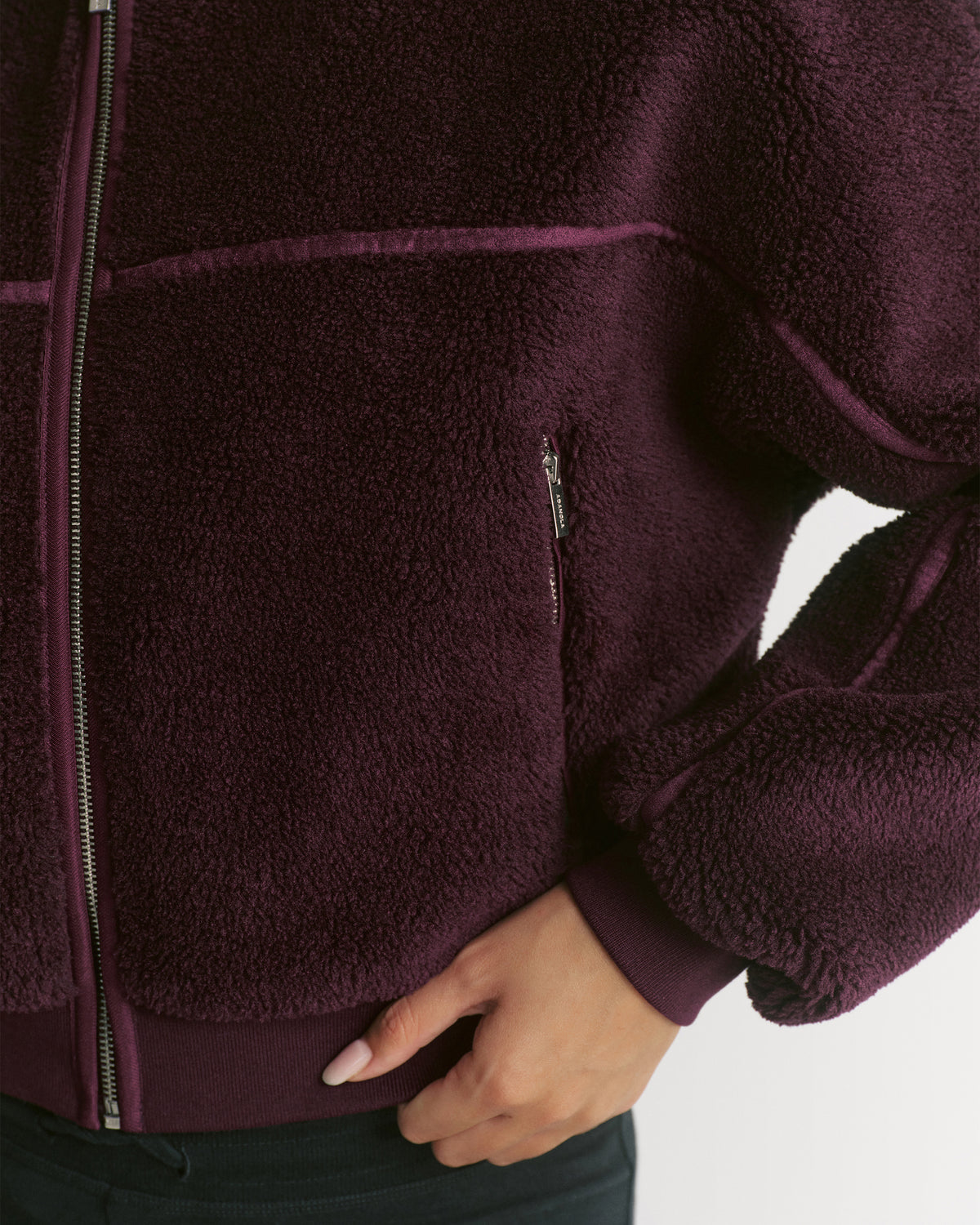 Cropped Hooded Fleece - Dark Cherry