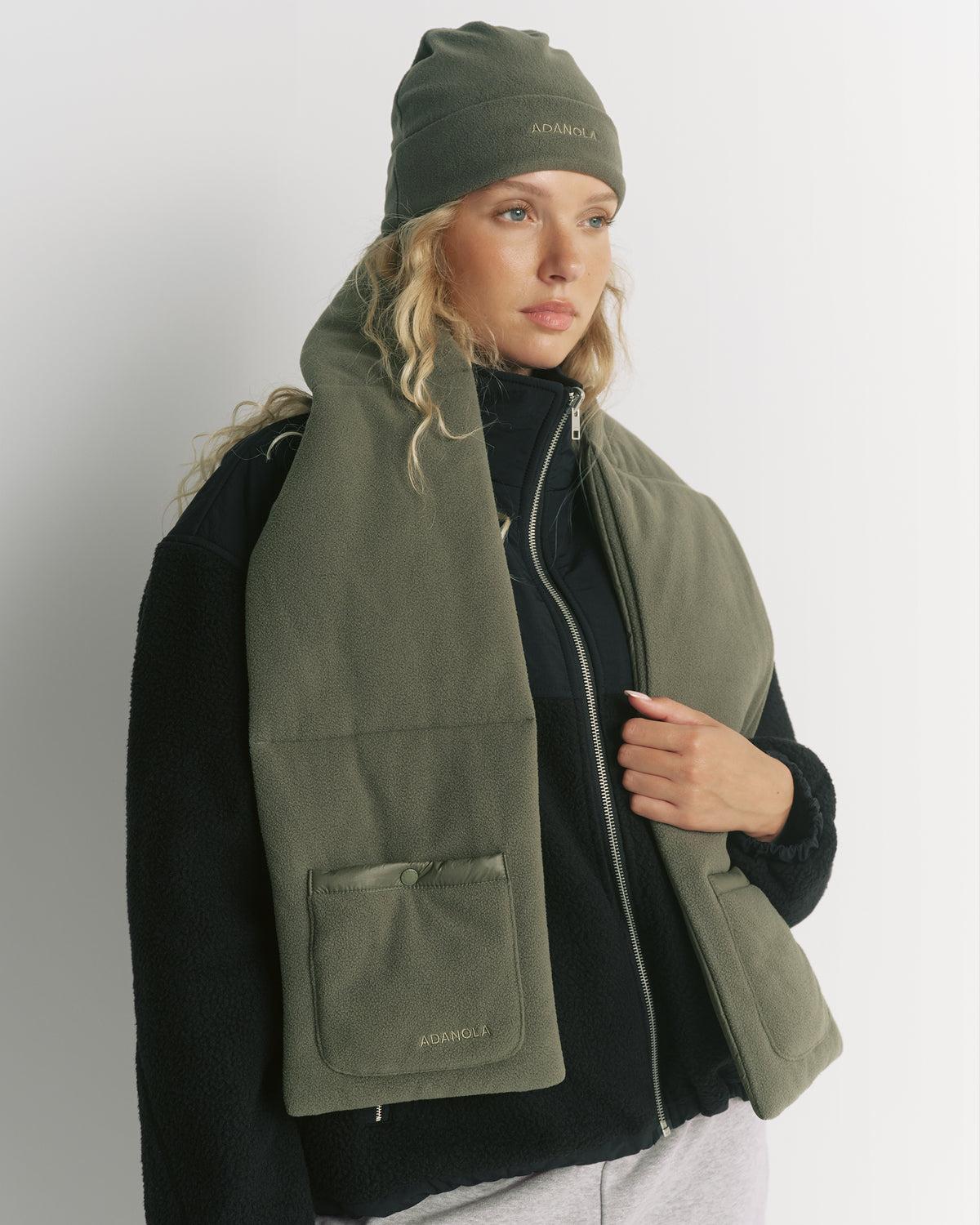 Micro Fleece Beanie - Olive Green