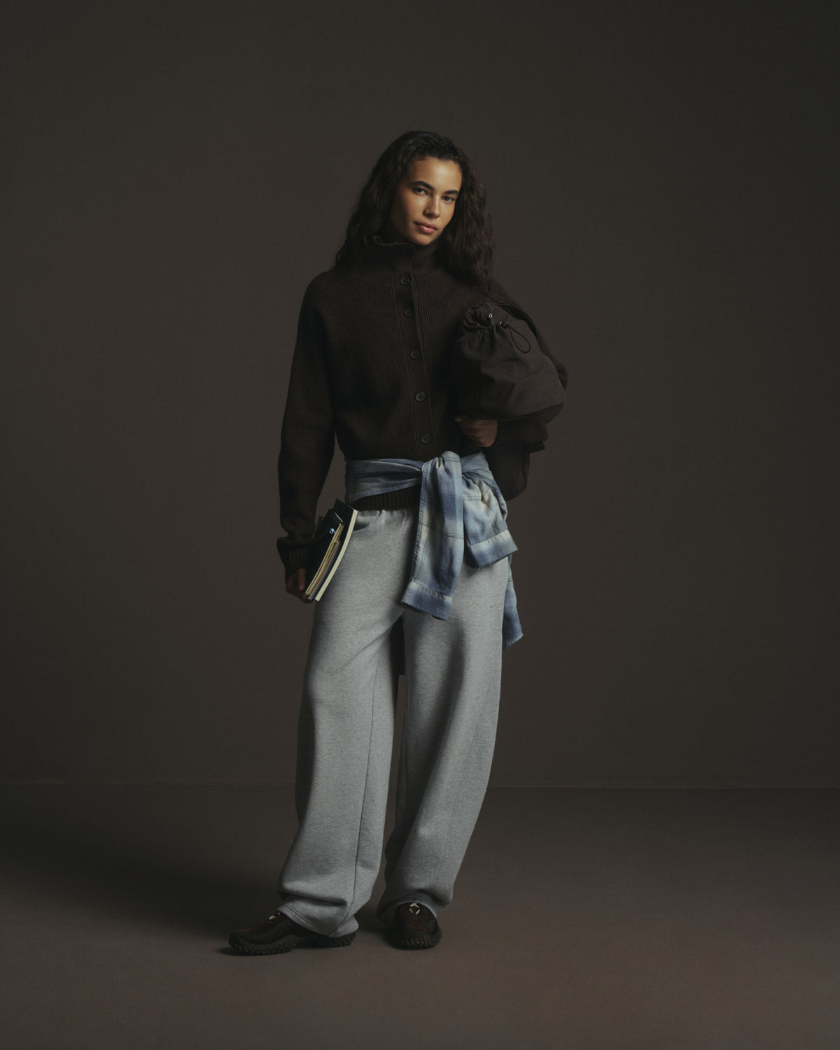 Barrel Leg Sweatpants - Heather Grey