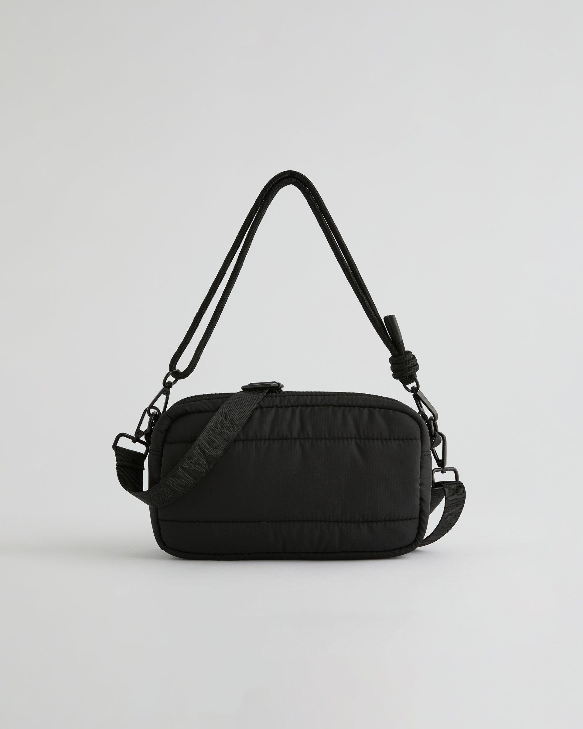 Small Branded Multi-Strap Bag - Black