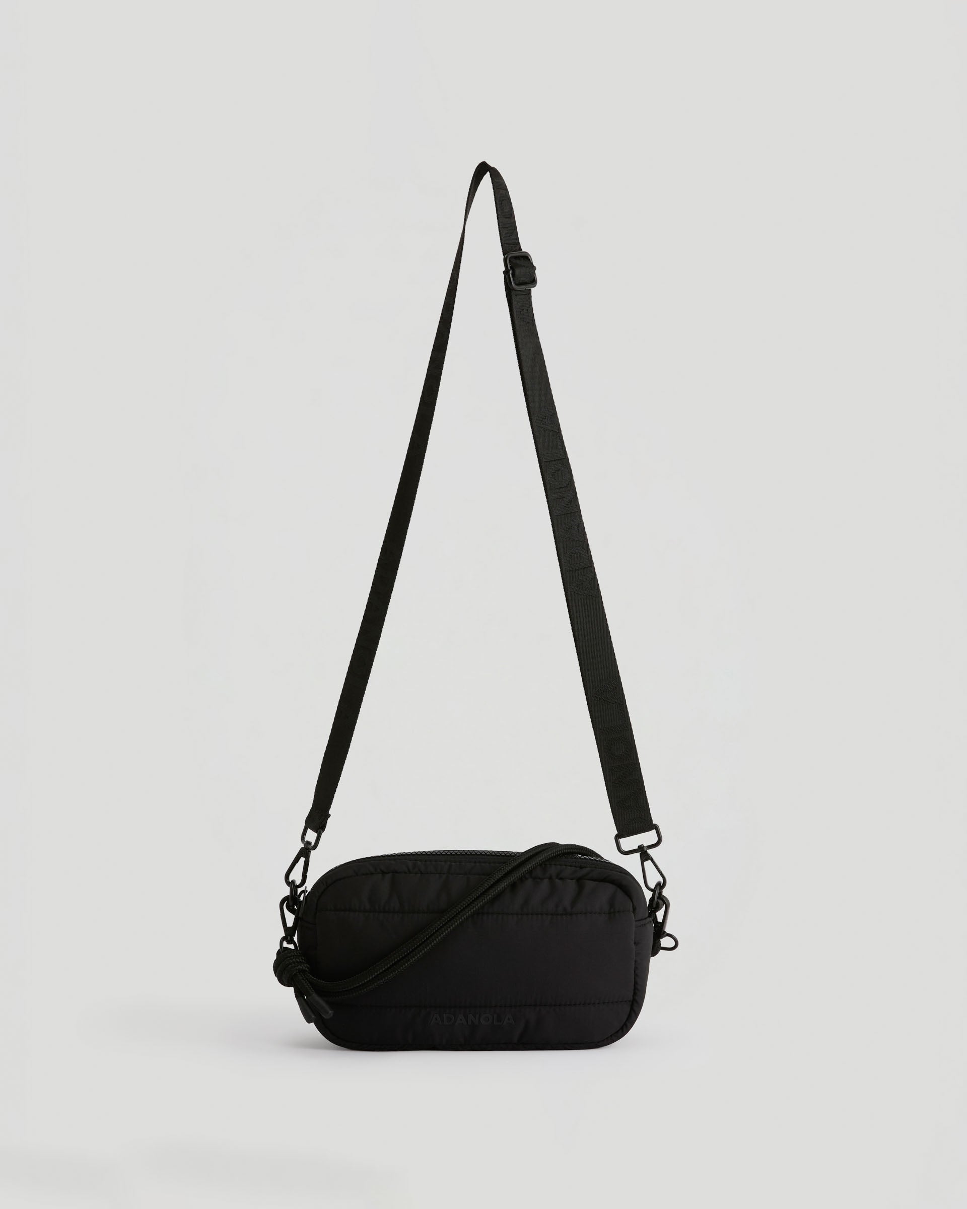 Small Branded Multi-Strap Bag - Black