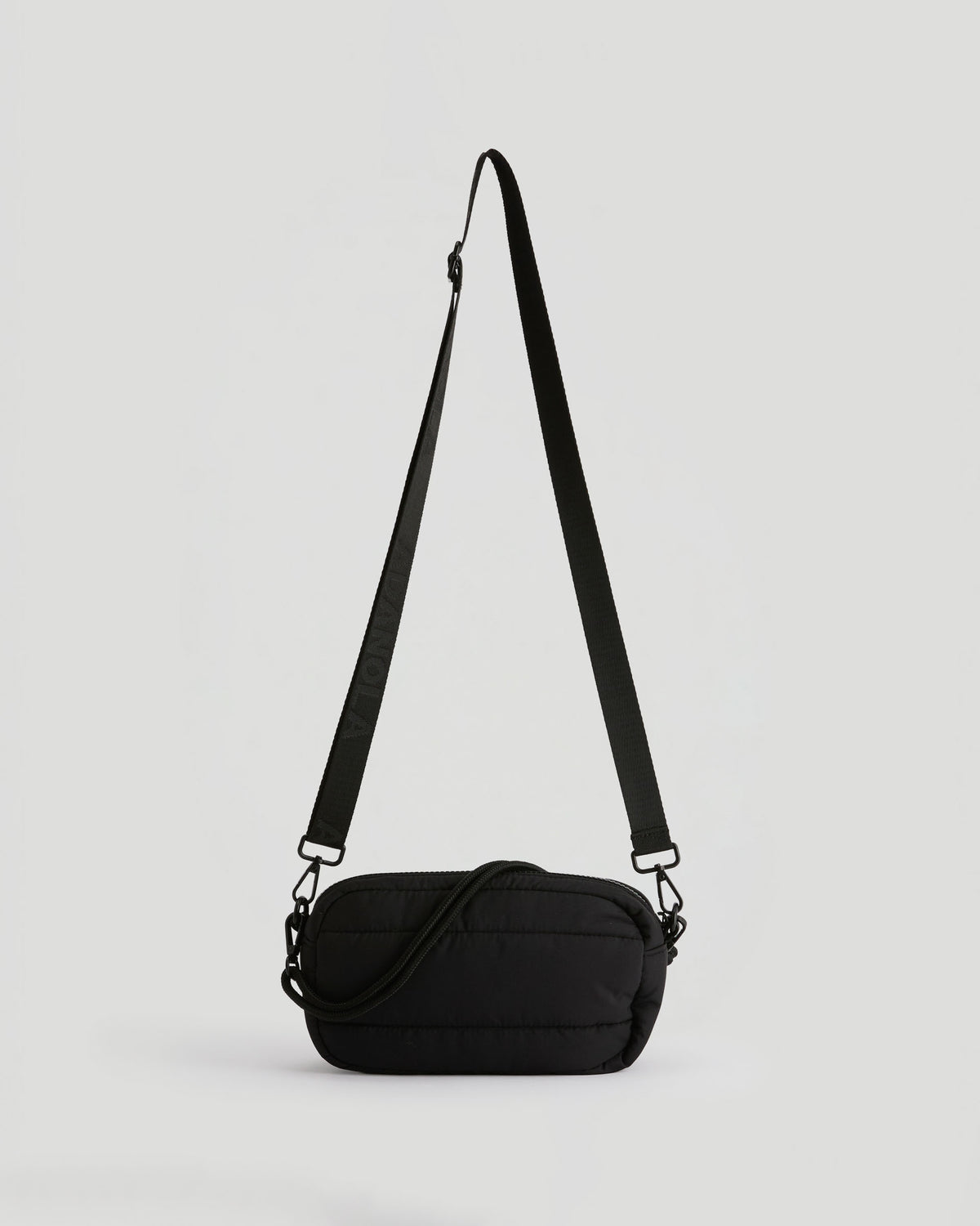 Small Branded Multi-Strap Bag - Black