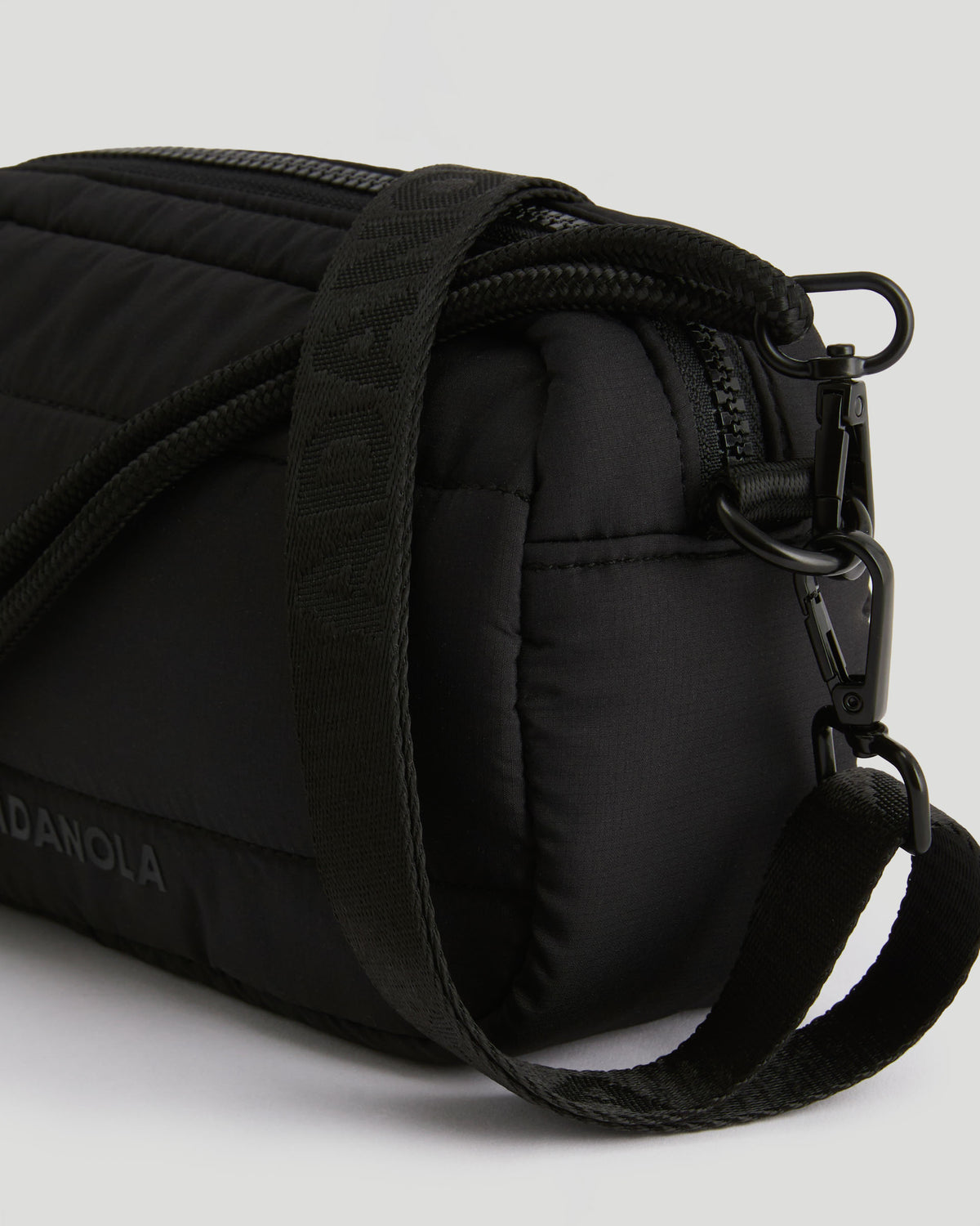 Small Branded Multi-Strap Bag - Black
