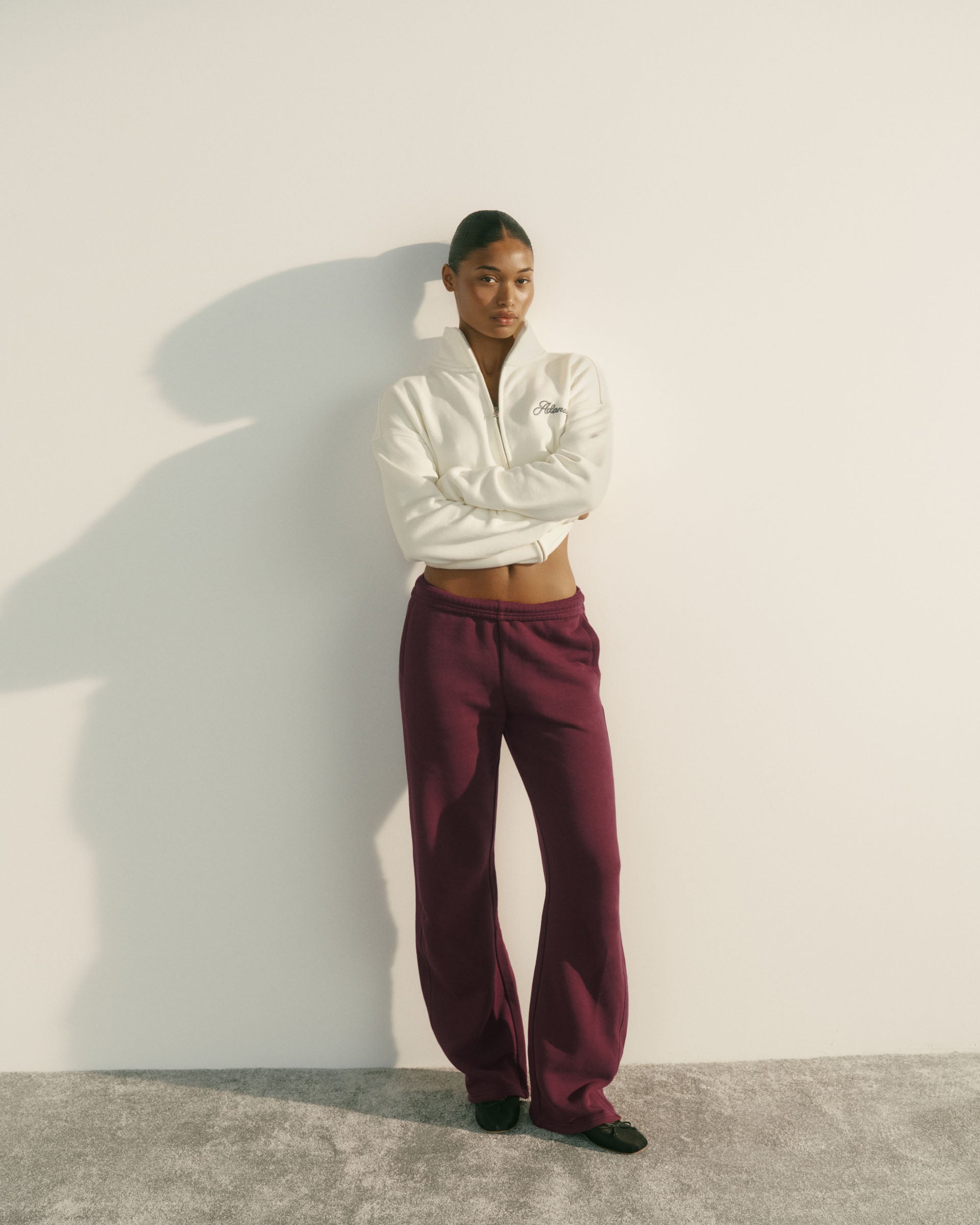 Classic Adanola Straight Leg Sweatpants - Damson Red