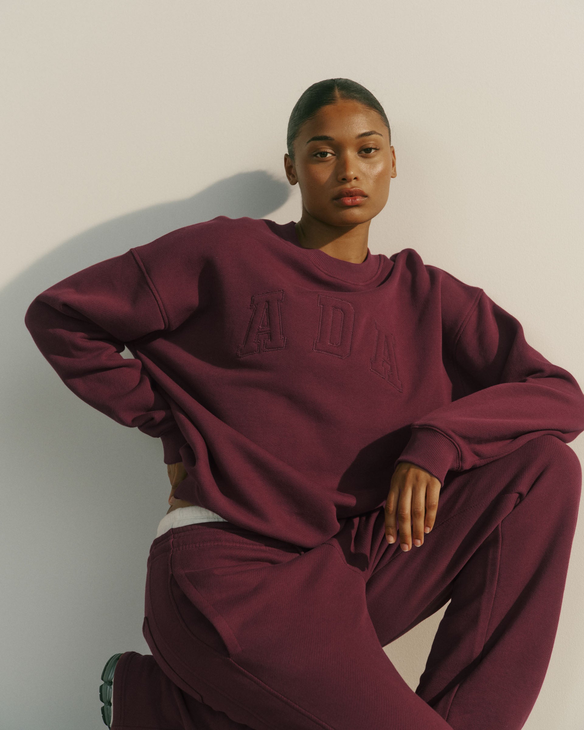 Classic ADA Oversized Sweatshirt - Damson Red