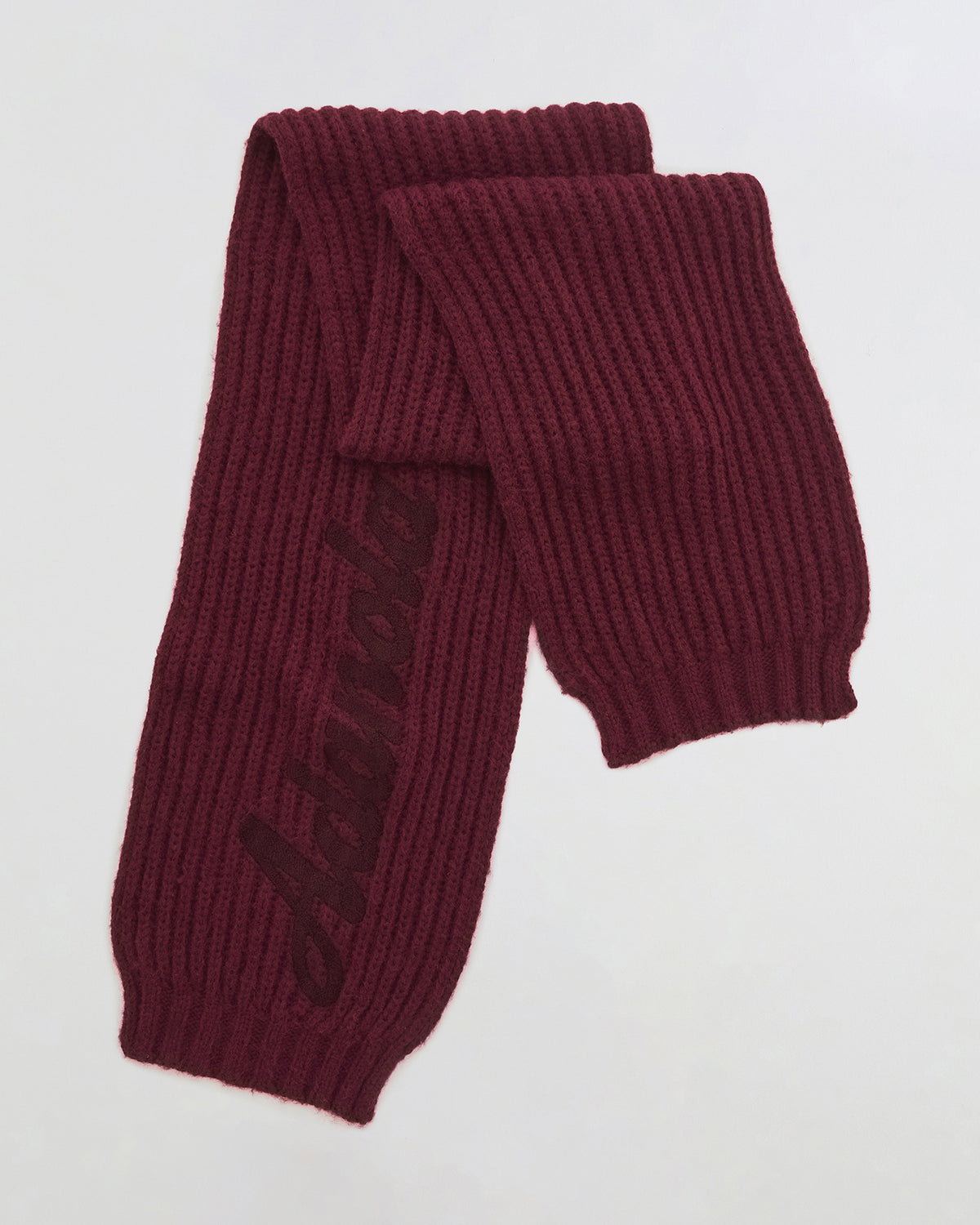 Chunky Boucle Scarf - Damson