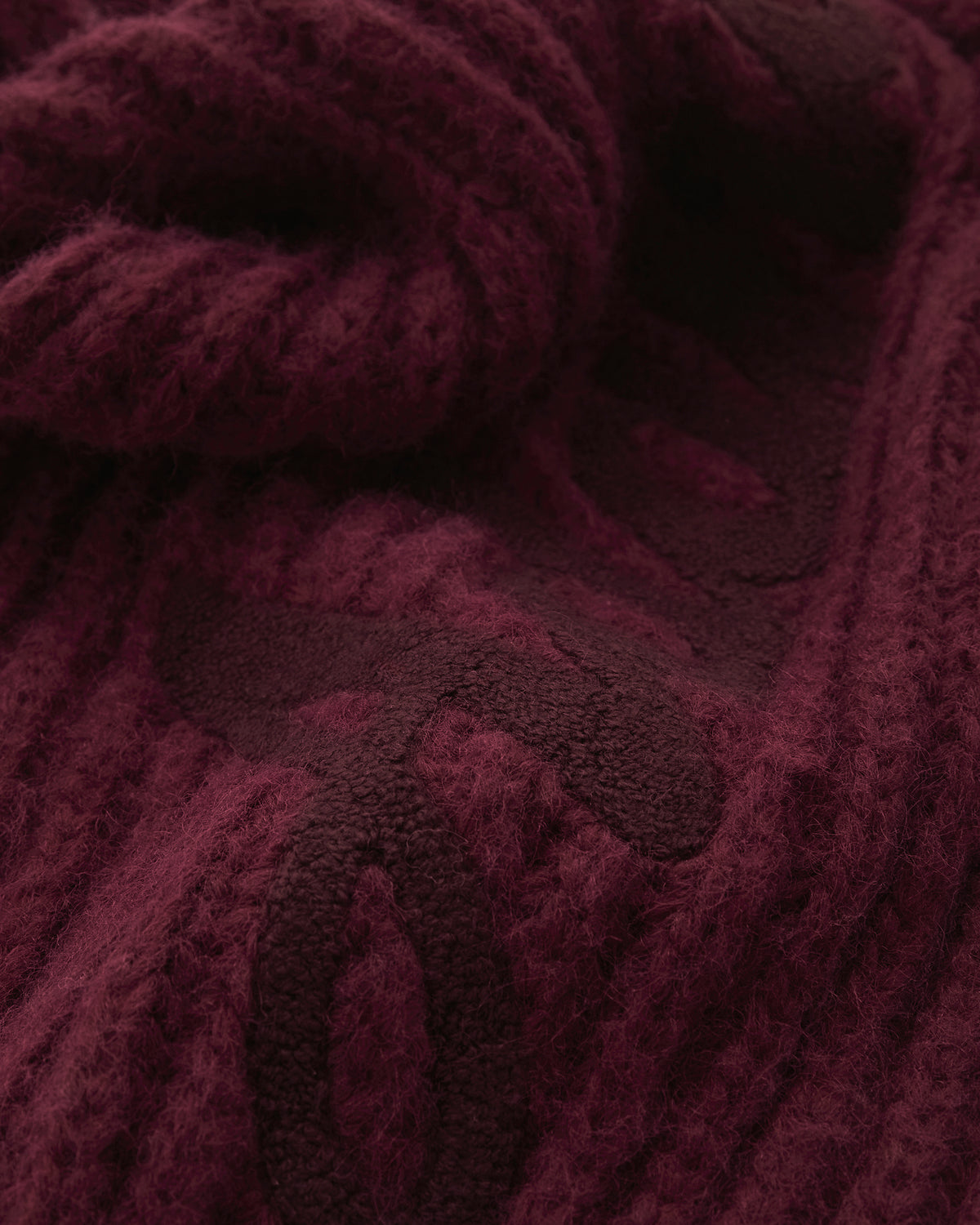 Chunky Boucle Scarf - Damson