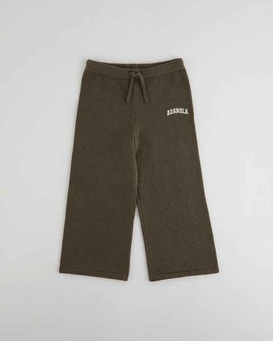 Mini Knit Straight Leg Trousers - Dark Cocoa Brown