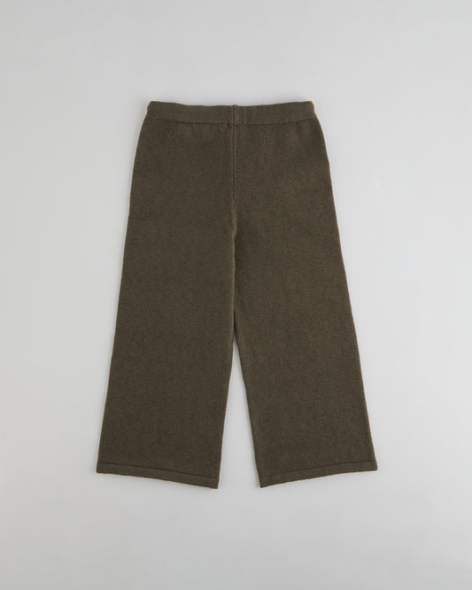 Mini Knit Straight Leg Trousers - Dark Cocoa Brown