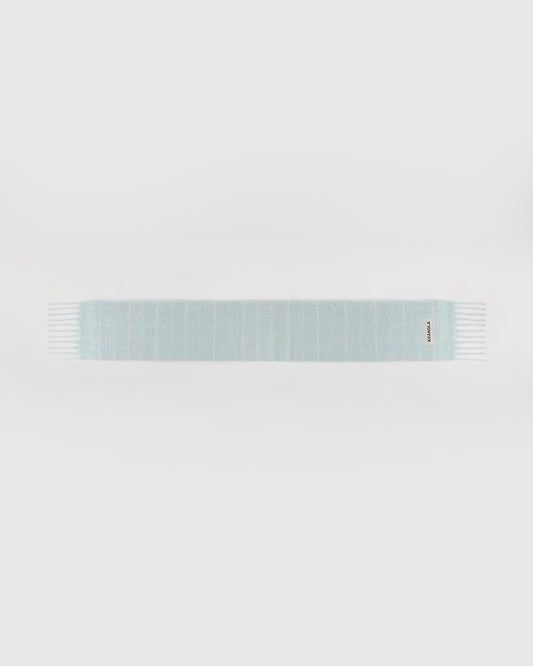 Brushed Checked Scarf - Light Blue