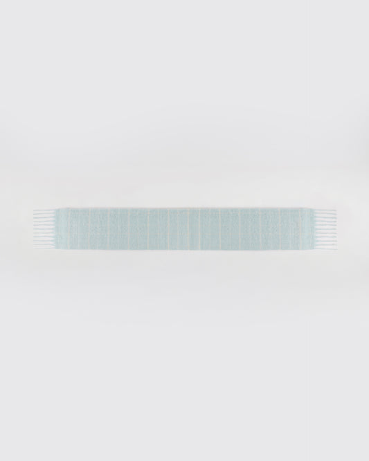 Brushed Checked Scarf - Light Blue