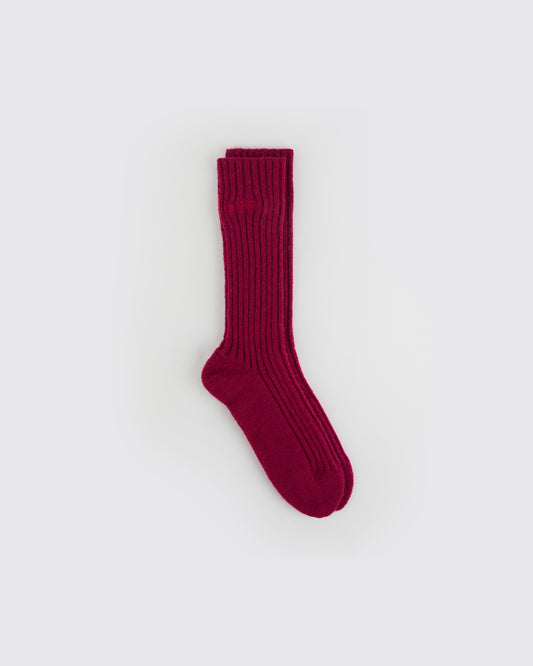 Knitted Socks - Berry Red