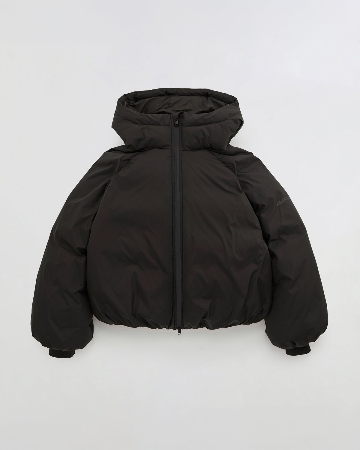 Funnel Neck Balloon Sleeve Down Puffer Jacket - Coffee Bean