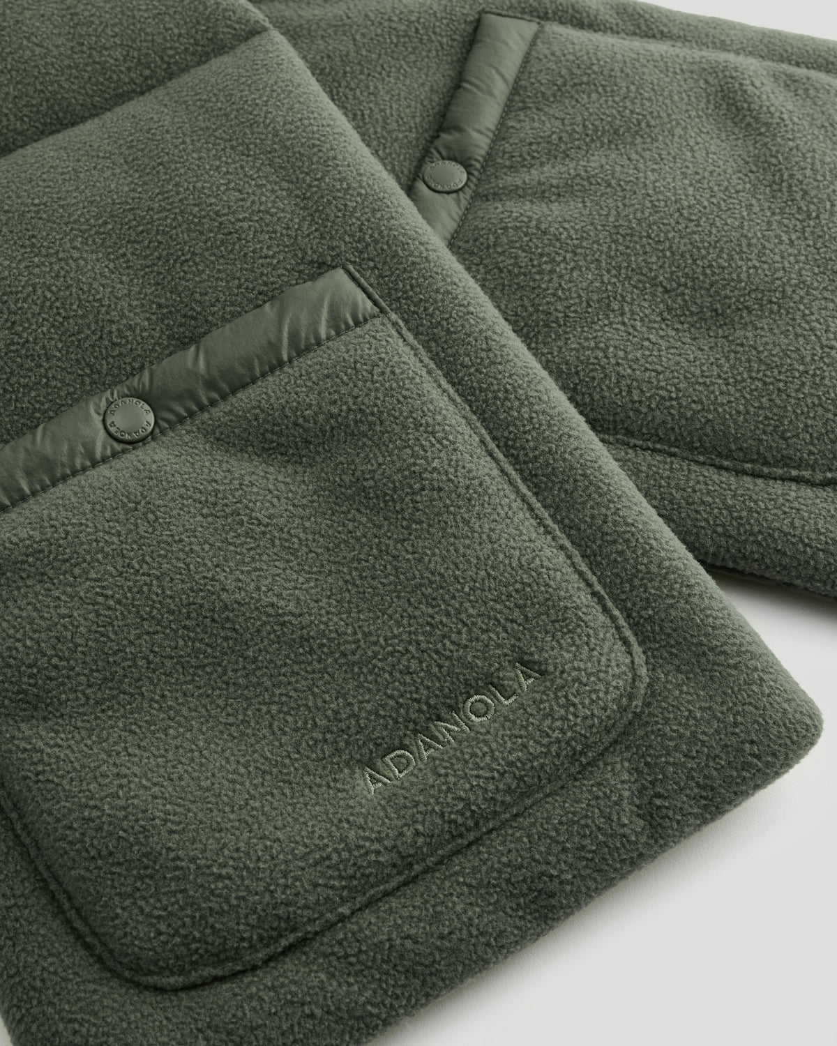 Reversible Padded Fleece Scarf - Olive Green
