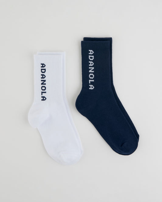 2 Pack Socks - Navy Blue/White