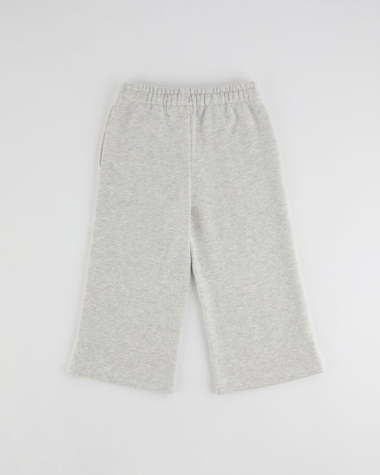 Mini Varsity Straight Leg Sweatpants - Light Grey Melange/Dark Cherry