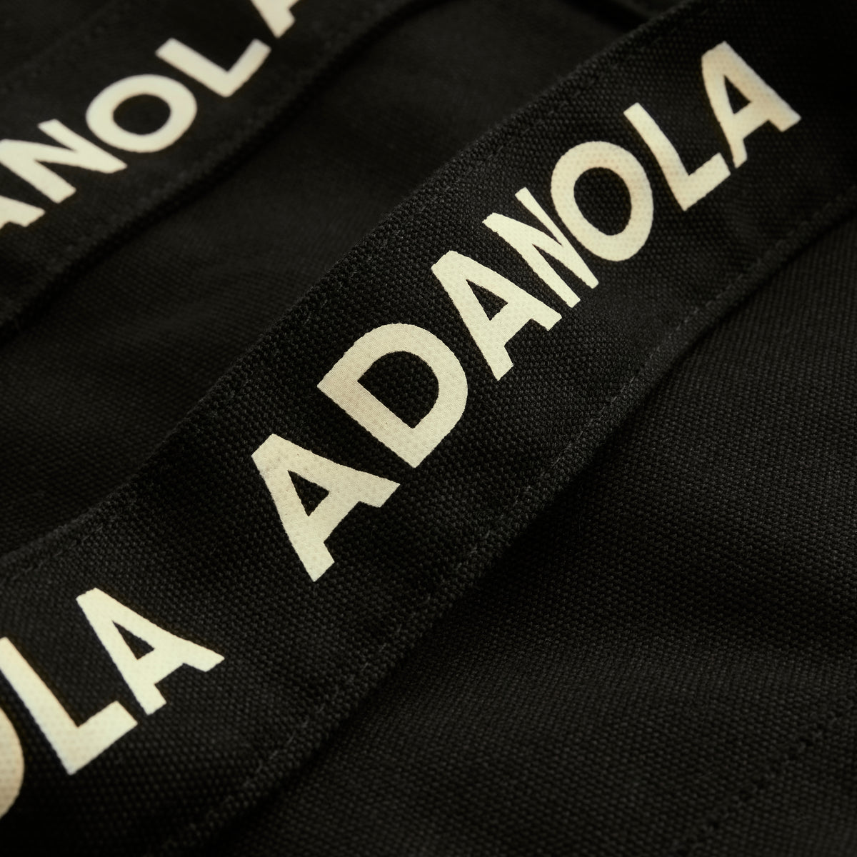Branded Strap Tote Bag - Black/Cream