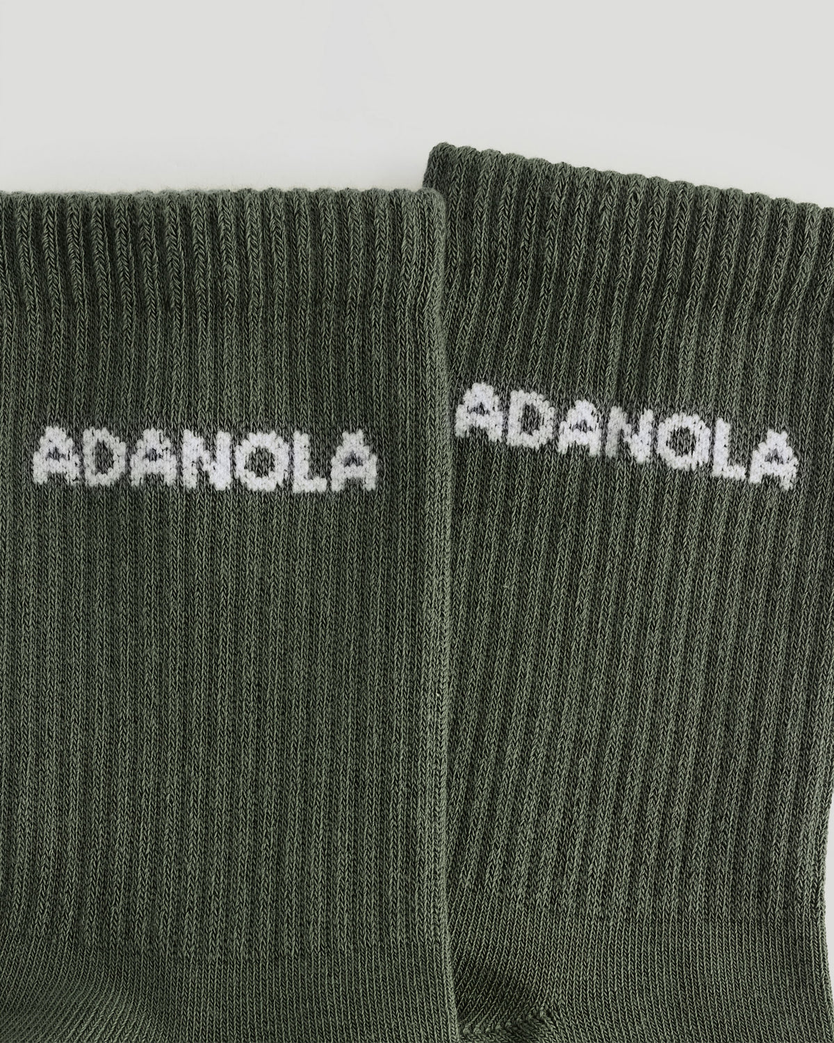 2 Pack Socks - Olive Green/White