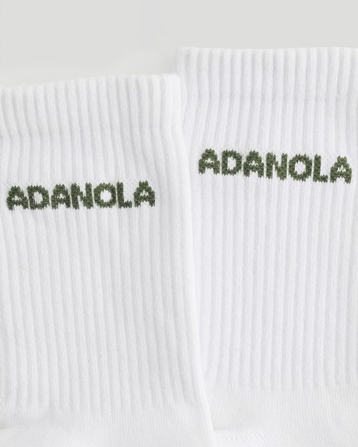 2 Pack Socks - Olive Green/White