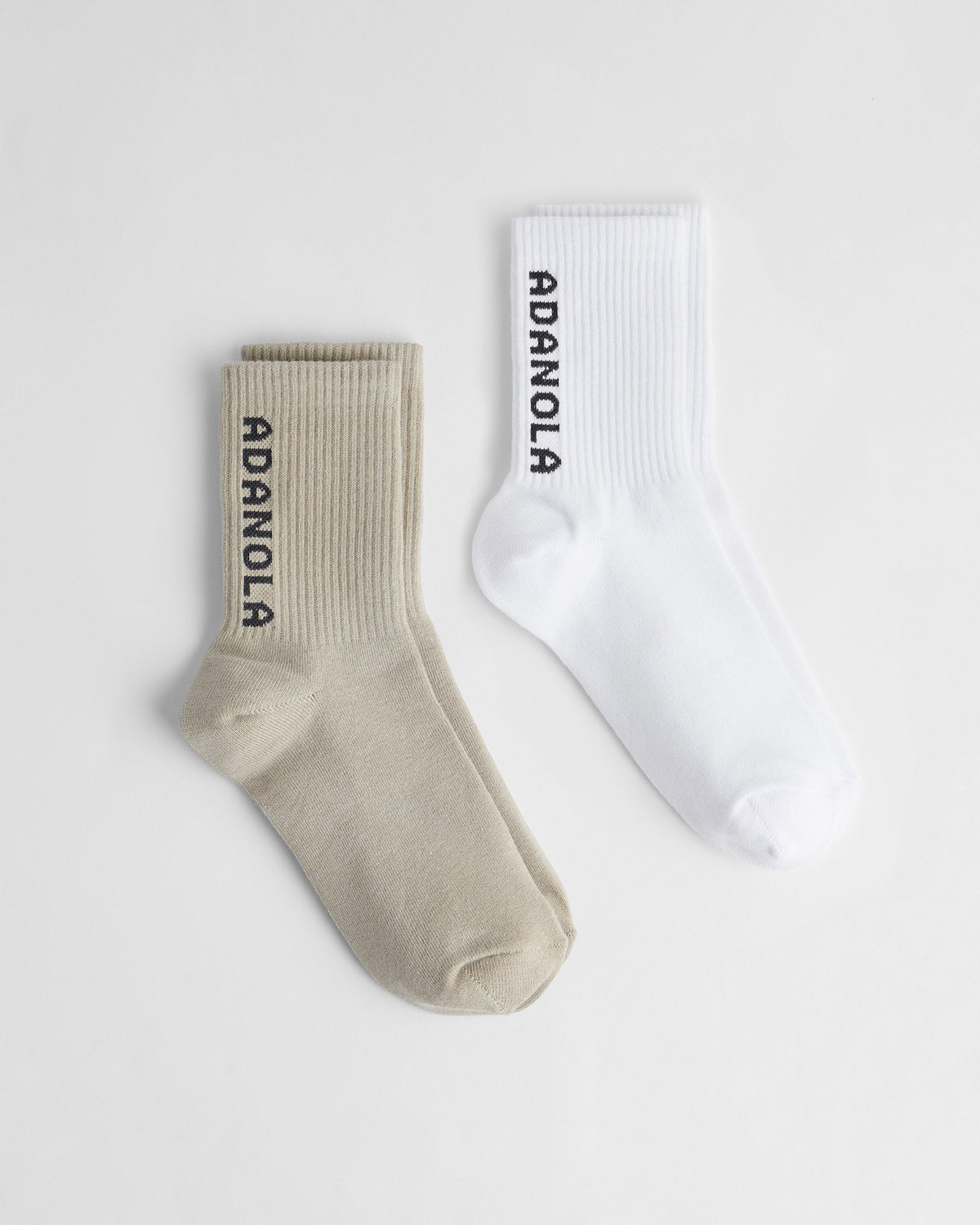 2 Pack Socks White Charcoal Taupe Charcoal