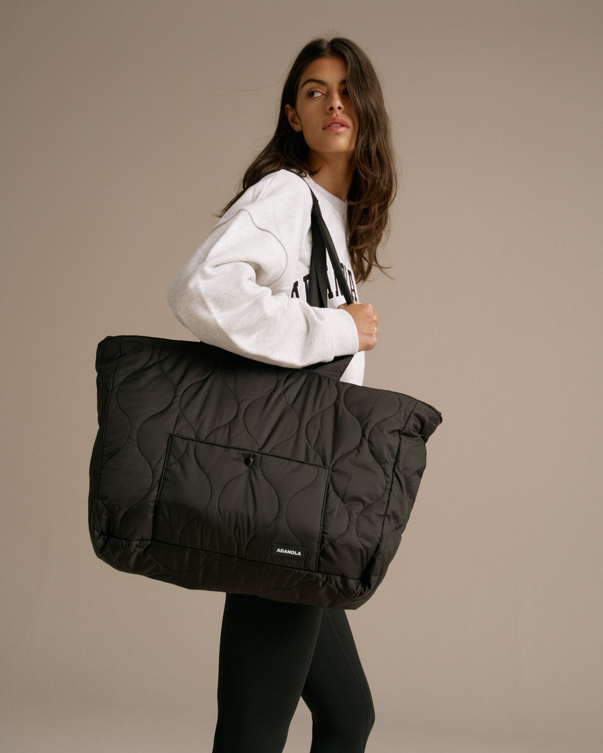 Quilted Nylon Tote Bag