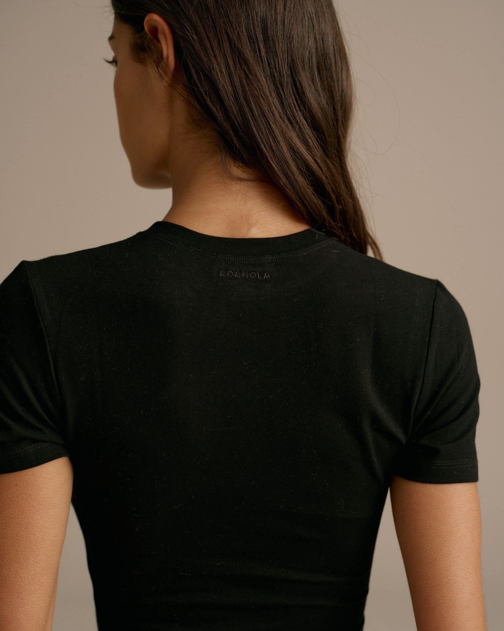 Cotton Short Sleeve Top - Black