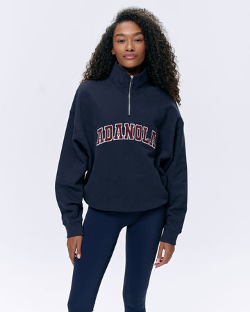 Outline Varsity 1/4 Zip Sweater - True Navy