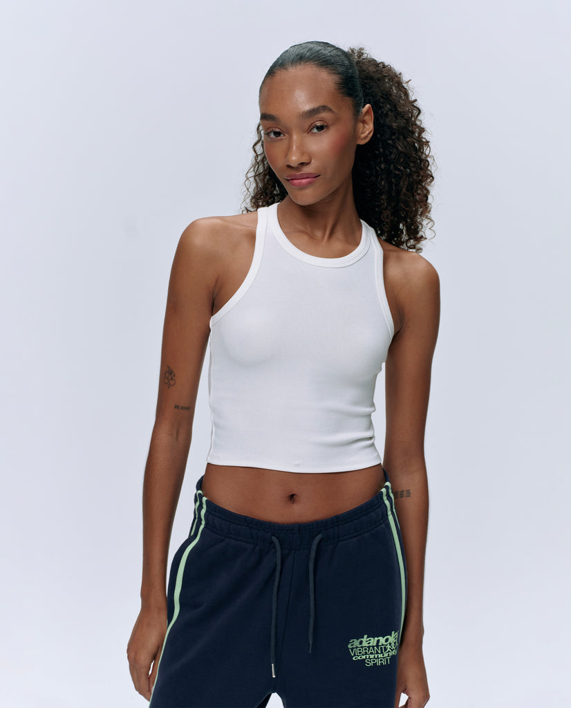 Rib Tank Top - White