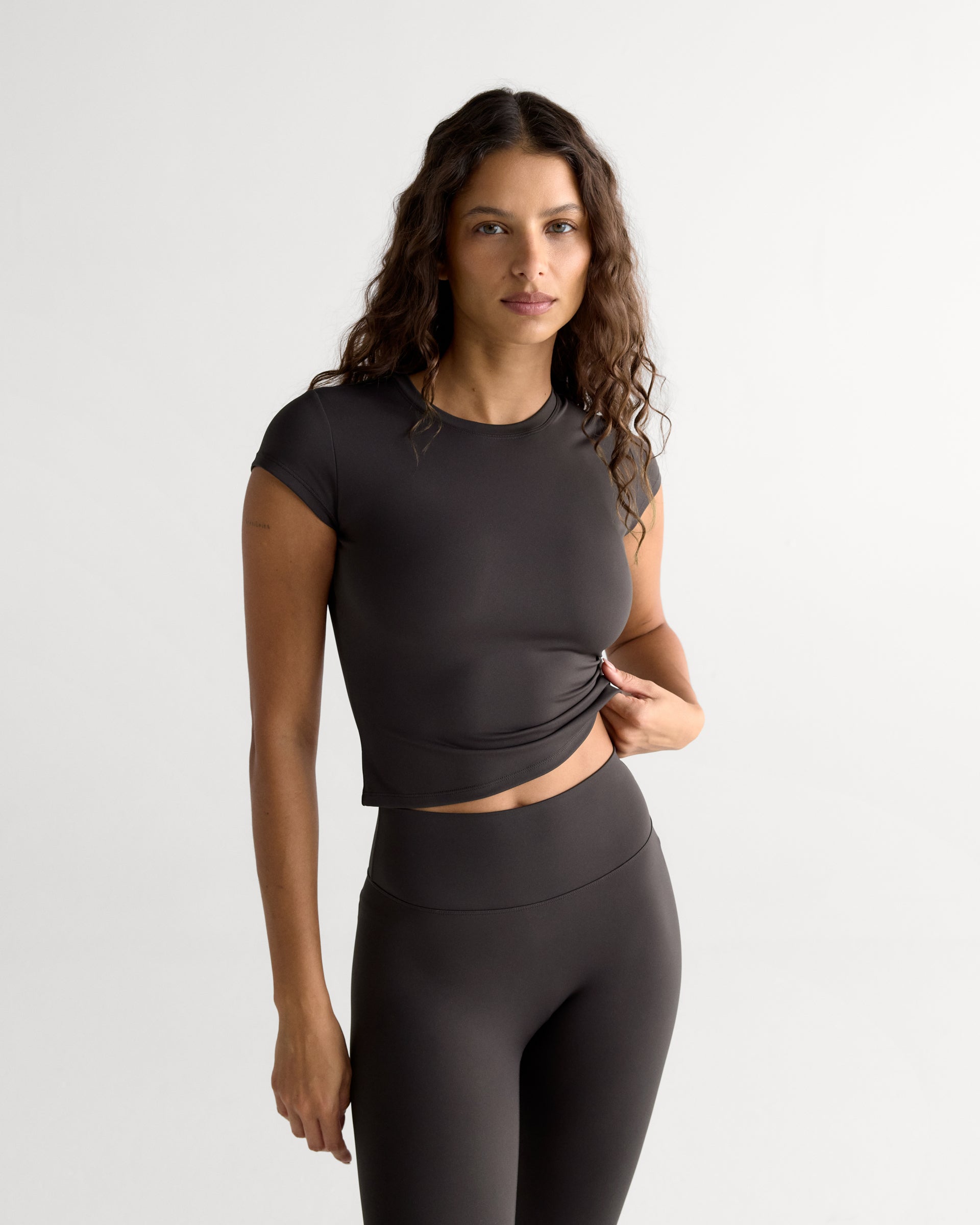 Ultimate Cap Sleeve Top - Coffee Bean