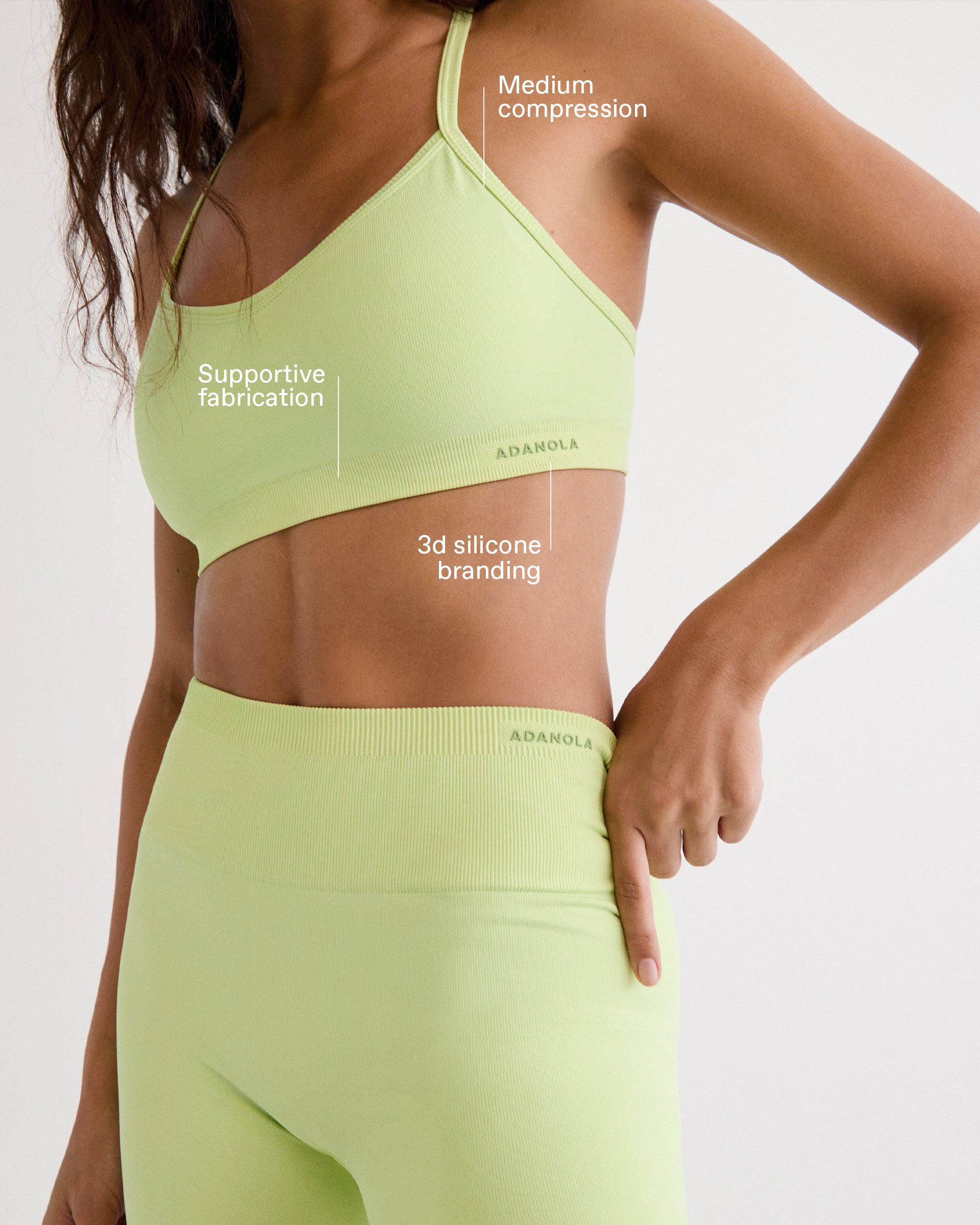 Classic Seamless Cross Back Bra - Washed Lime Green