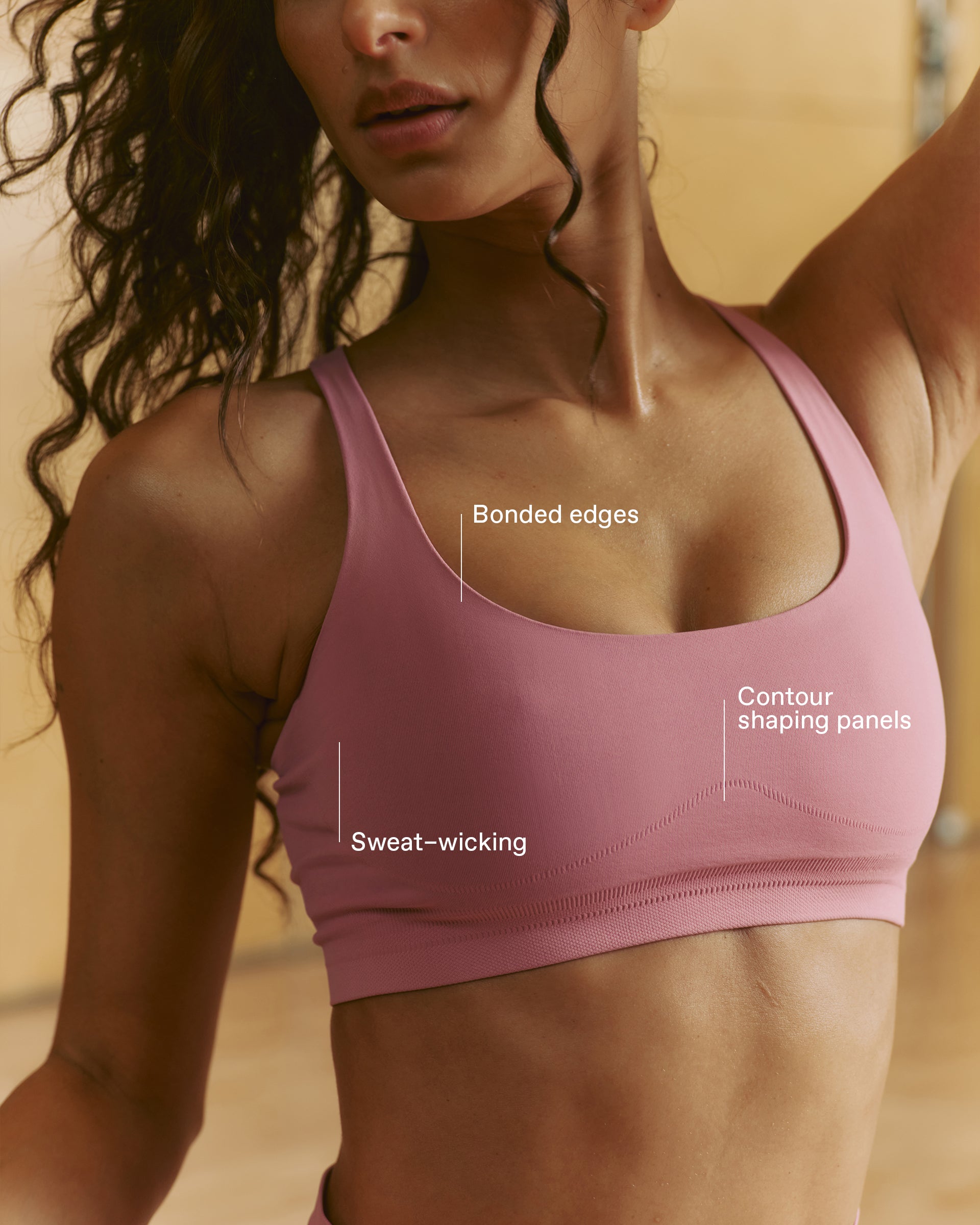 Seamless Racer Back Bra - Dusty Pink – Adanola