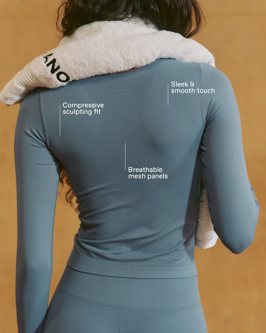 Seamless Long Sleeve Top - Slate Blue