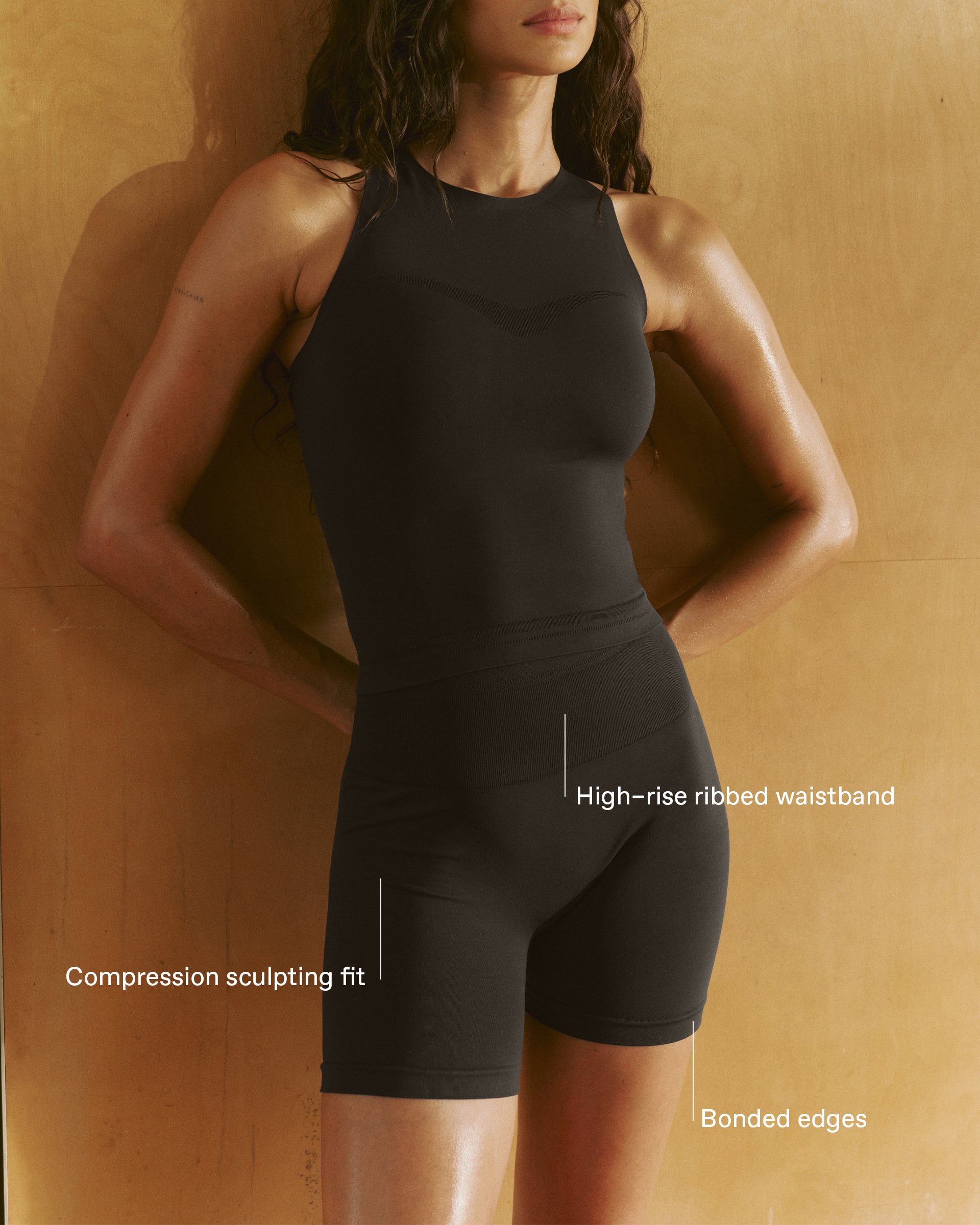 Seamless Crop Shorts - Coffee Bean