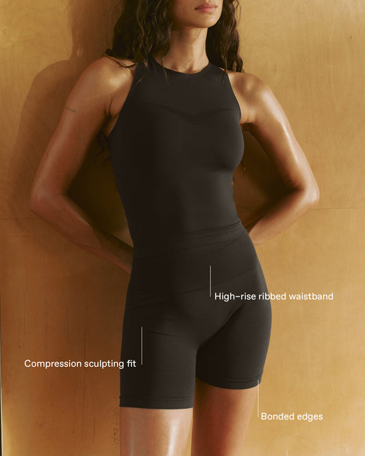 Seamless Crop Shorts - Coffee Bean