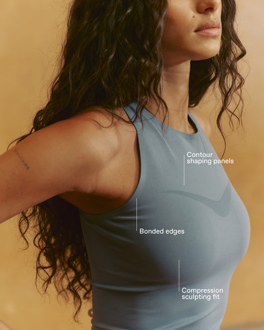 Seamless Racer Tank - Slate Blue