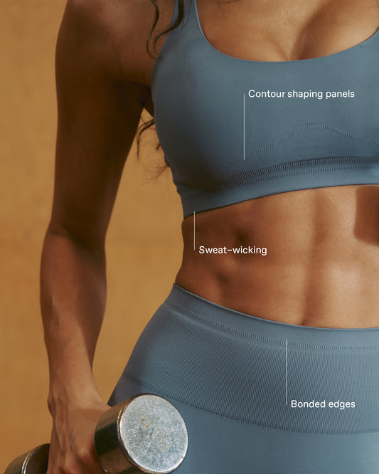 Seamless Racer Back Bra - Slate Blue