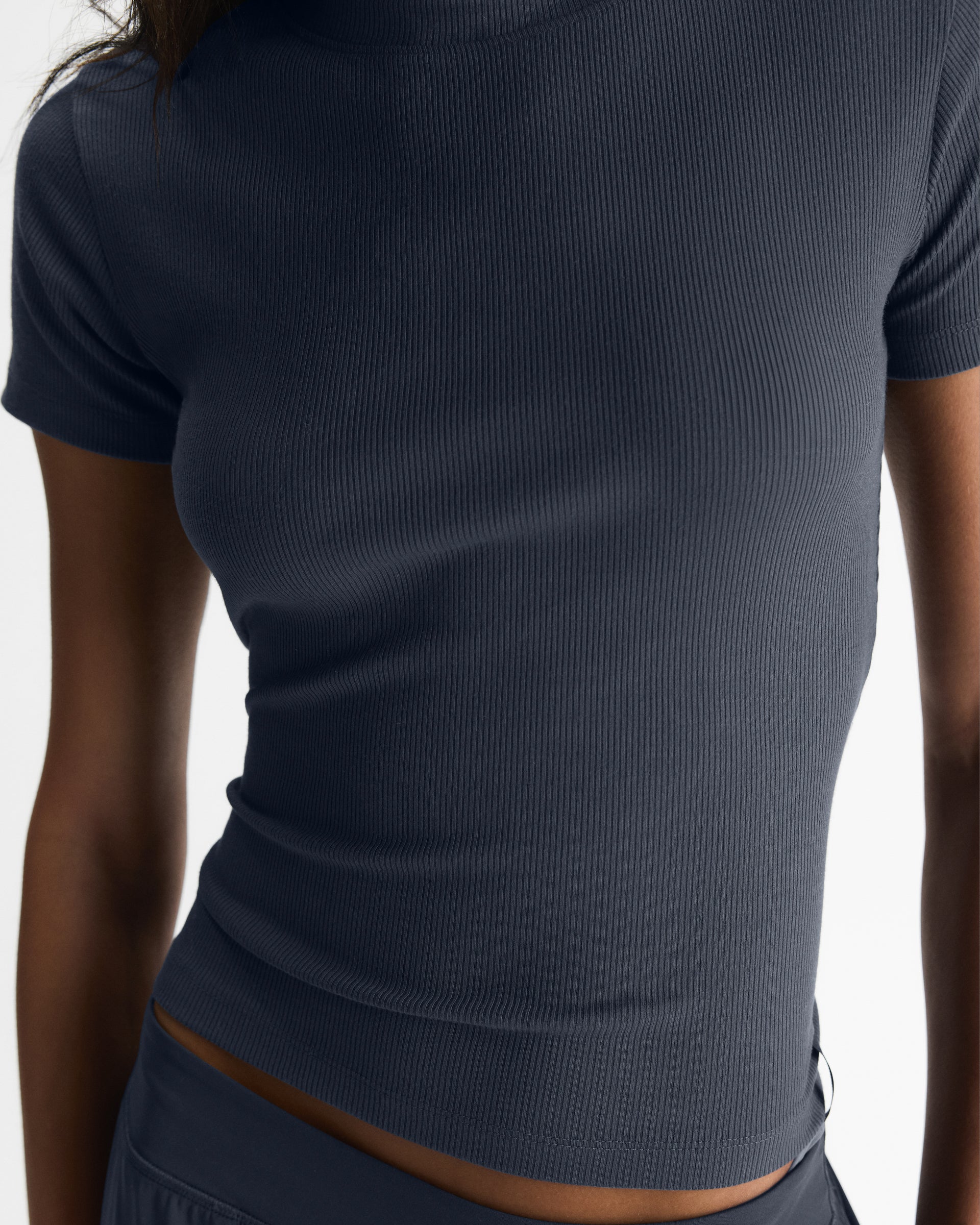 Women's Modal Rib Short Sleeve Top - Midnight Blue | Adanola – Adanola
