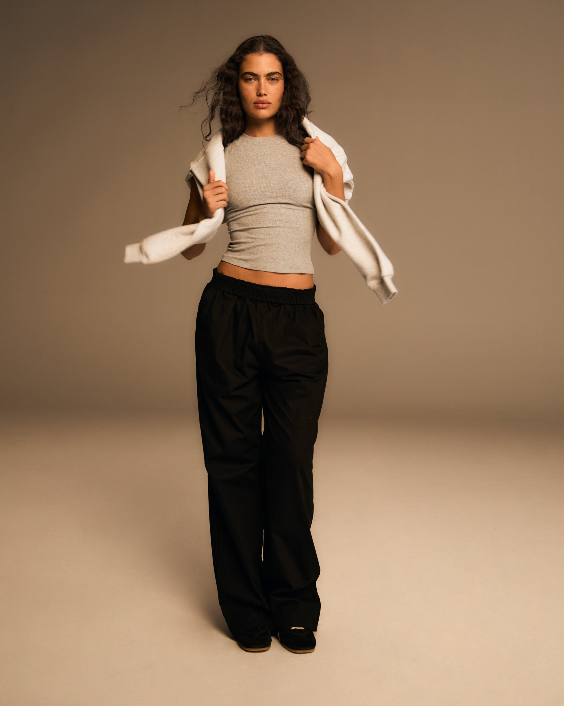 Cotton Pull on Pants - Black