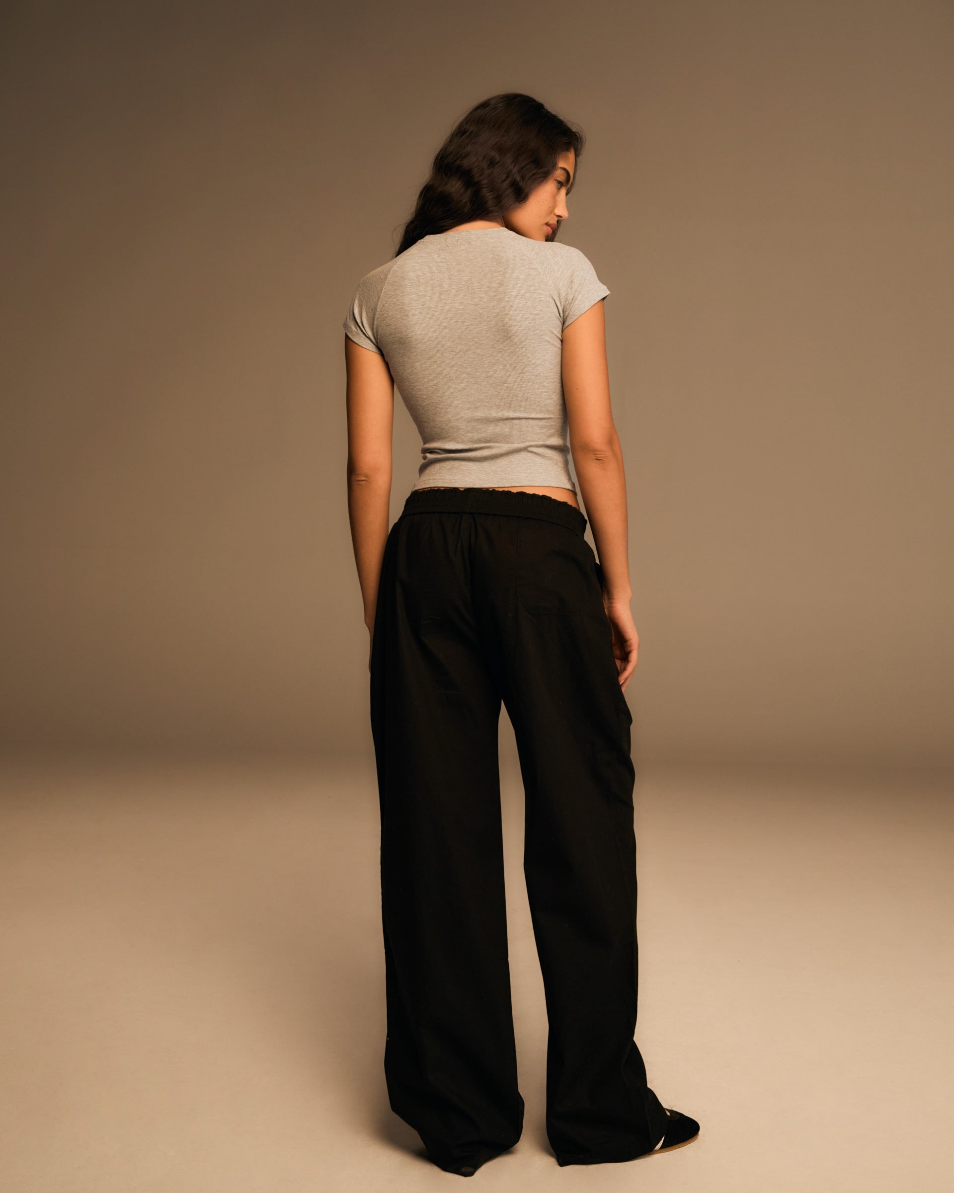 Cotton Pull on Pants - Black